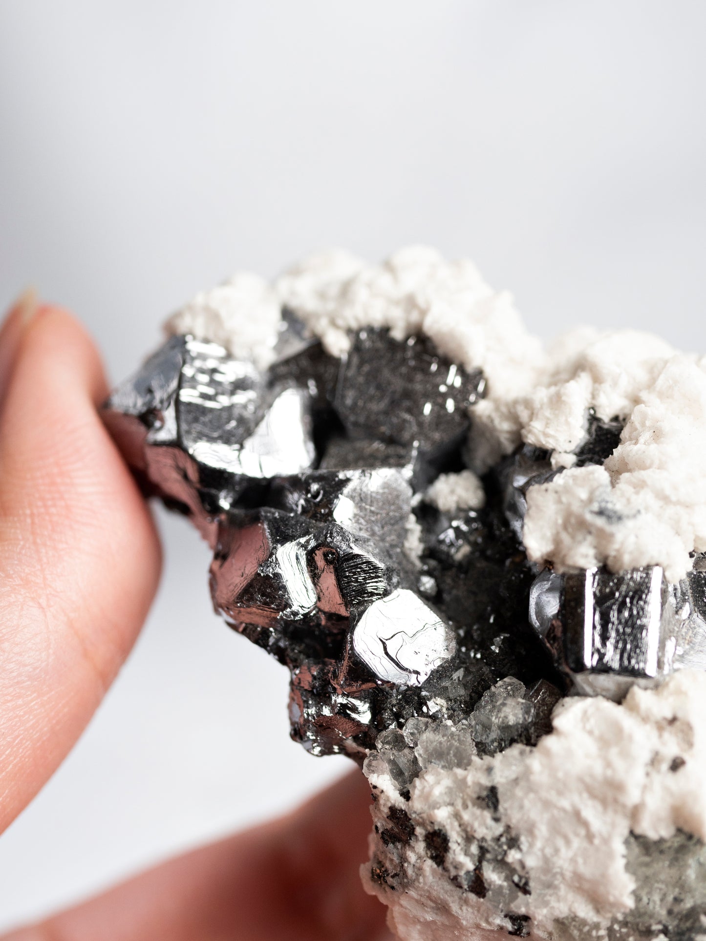 Fluorite, Tetrahedrite, Galena, Calcite from Huanzala Mine, Peru