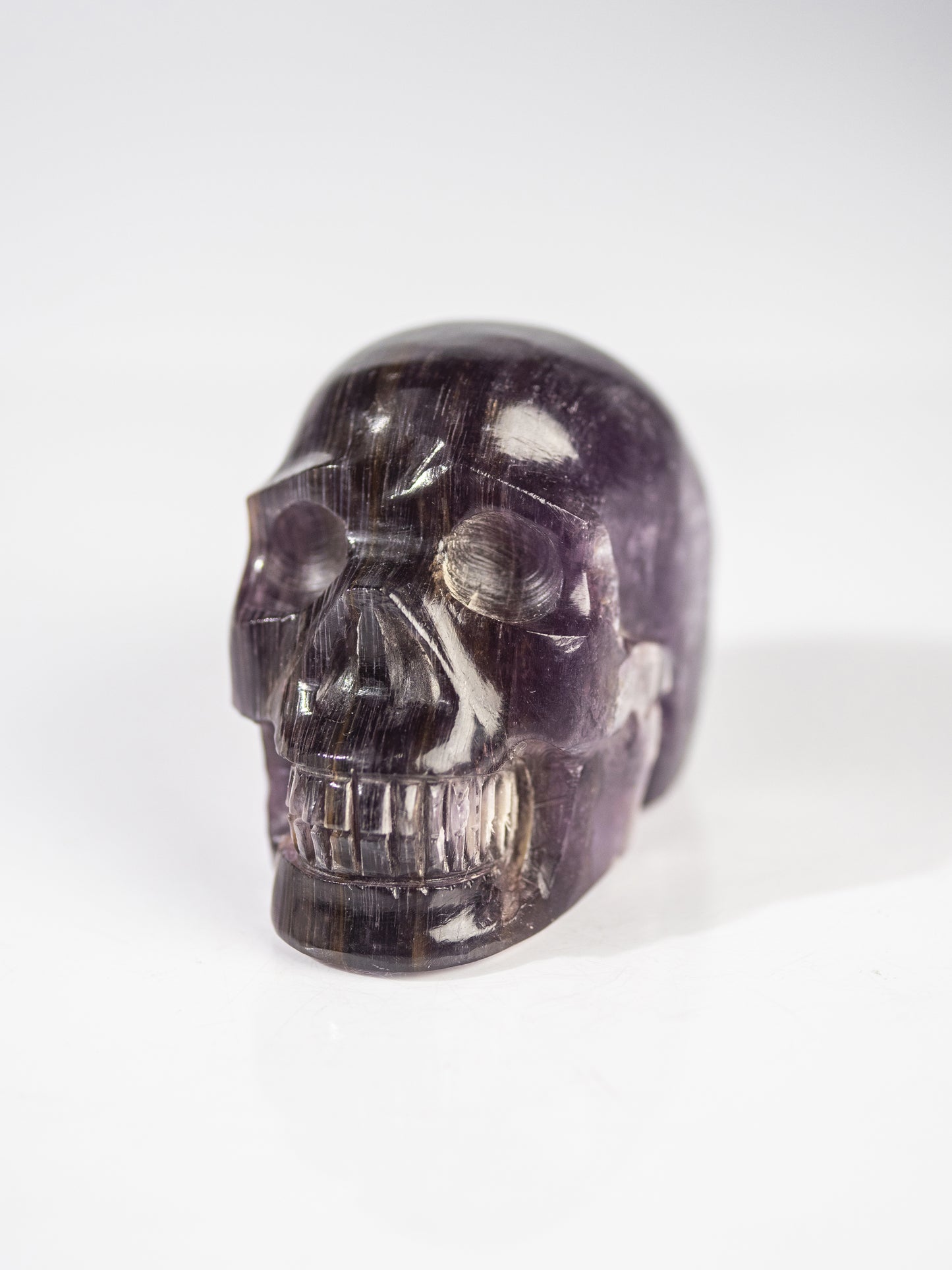 Gem Lepidolite Carved Skull