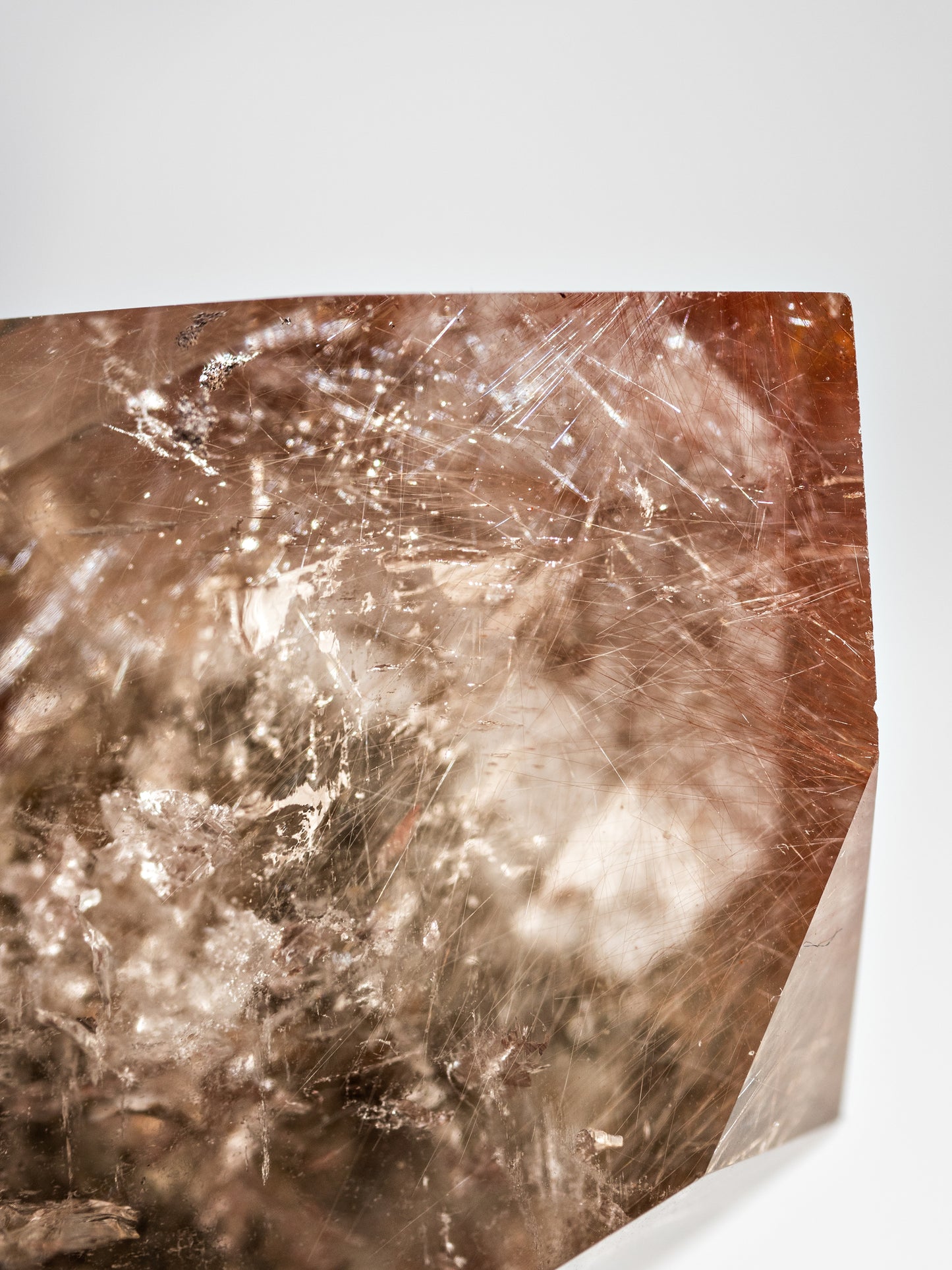 Red Rutile and Inclusion Semi-polished Point