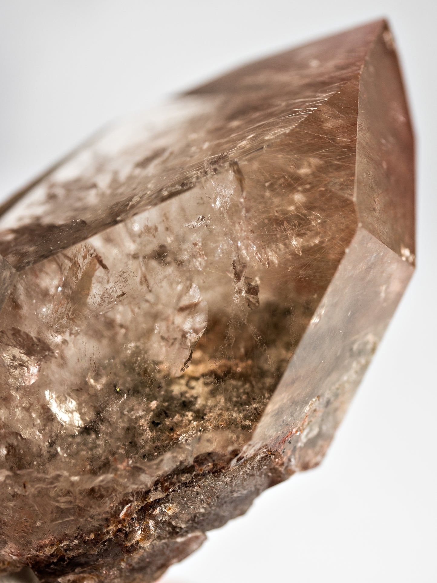 Red Rutile and Inclusion Semi-polished Point