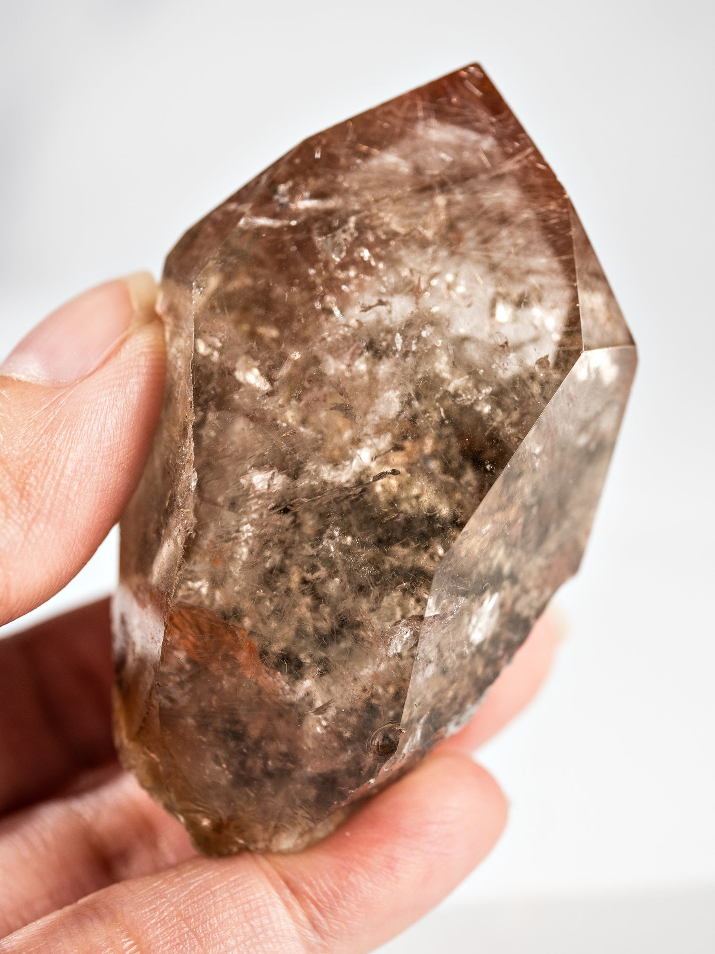 Red Rutile and Inclusion Semi-polished Point