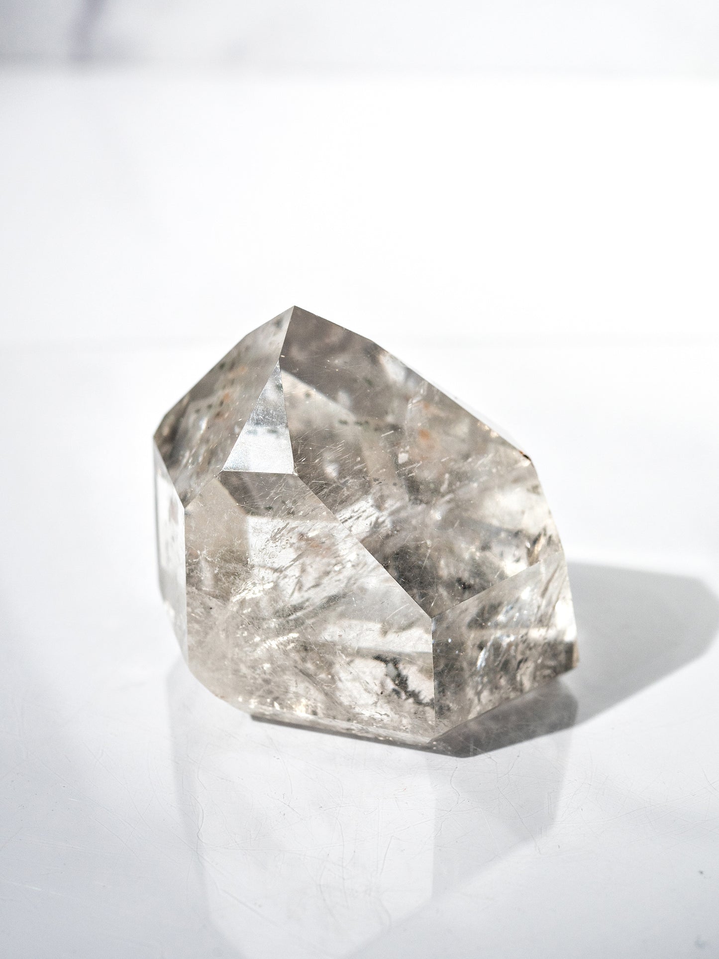 Silver Rutile in Quartz Polished Tower