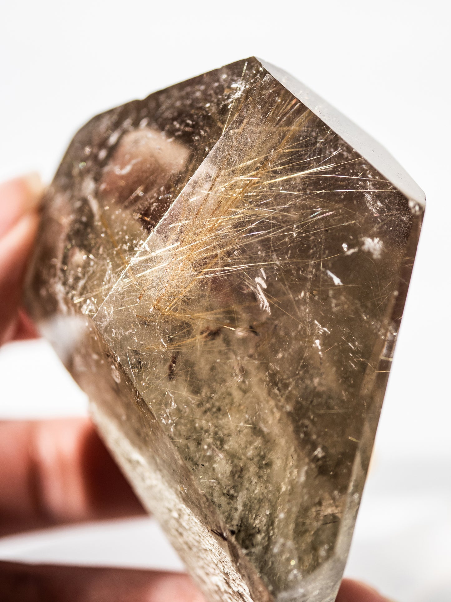 Gold Rutile and Inclusion in Quartz Free Form