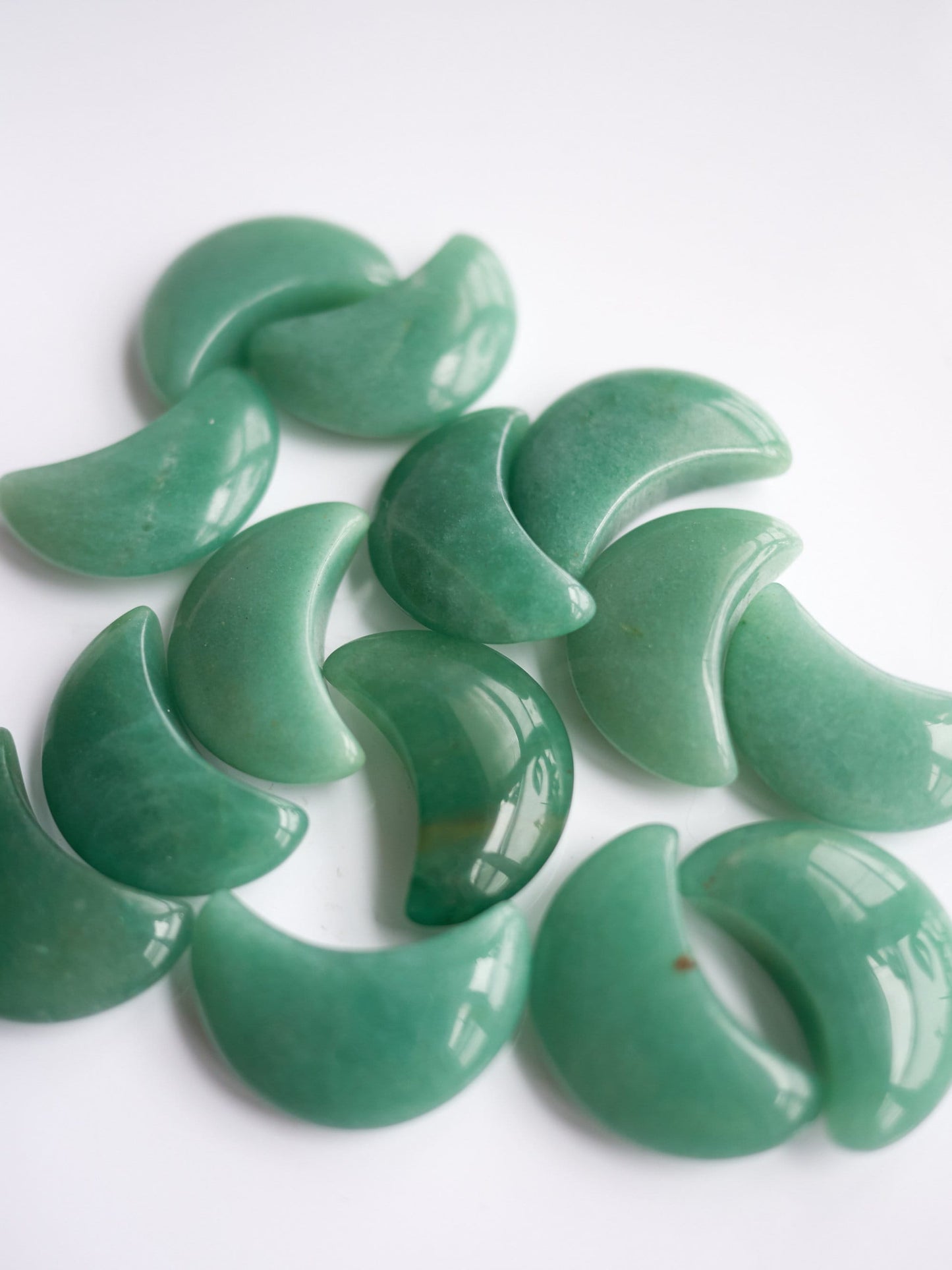 Small Green Aventurine Moon Carving