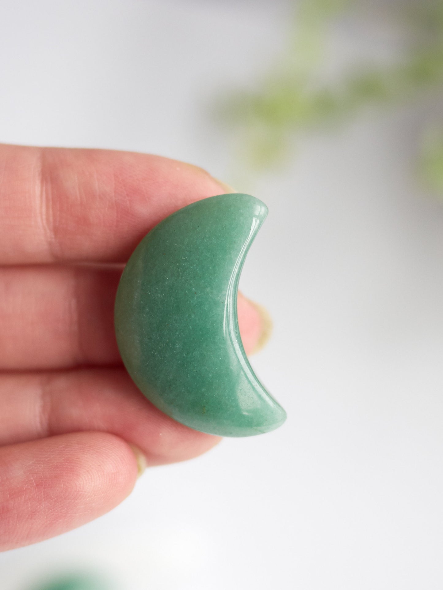Small Green Aventurine Moon Carving
