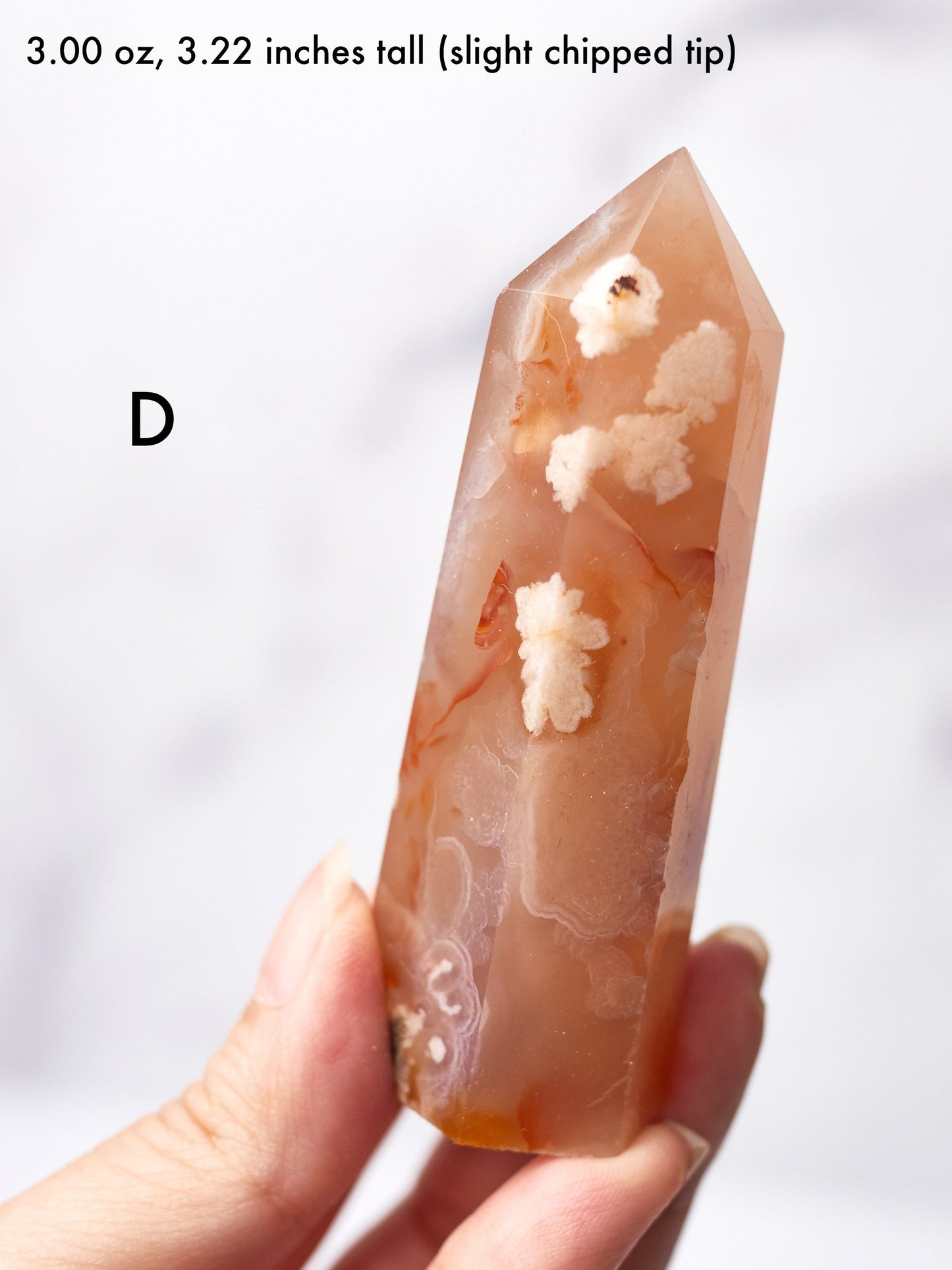 Carnelian Flower Agate Tower