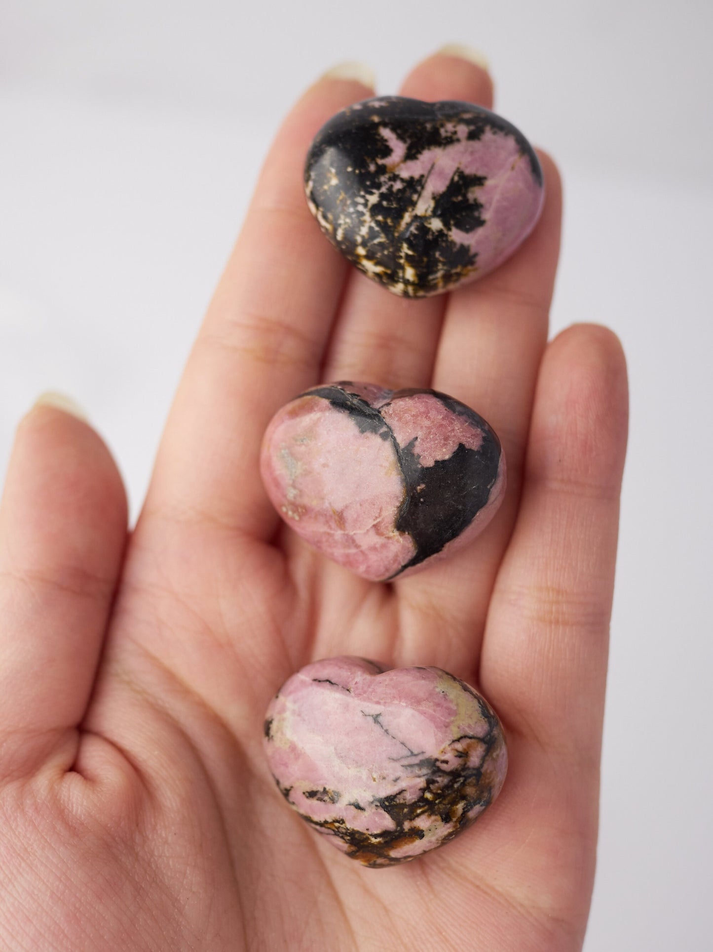 Small Rhodonite Heart Carving