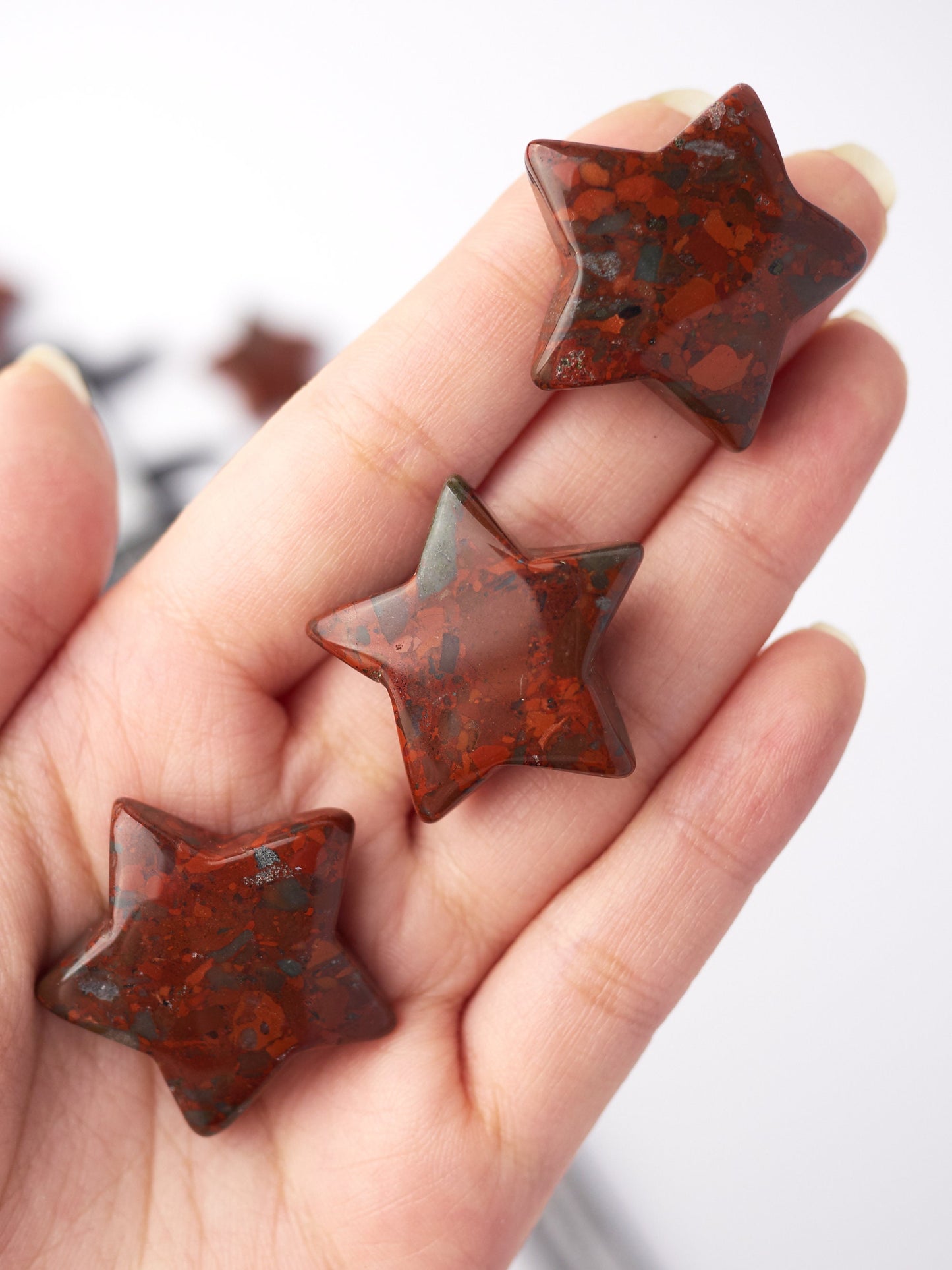 Small Bloodstone Jasper Star Carving