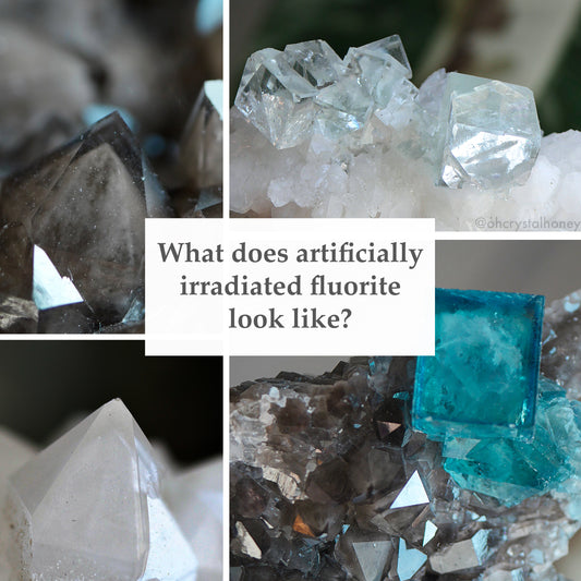 What does irradiated fluorite look like? Testing minerals with before and afters