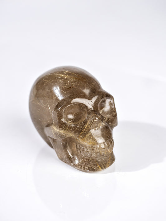 Golden Rutilated Quartz Skull