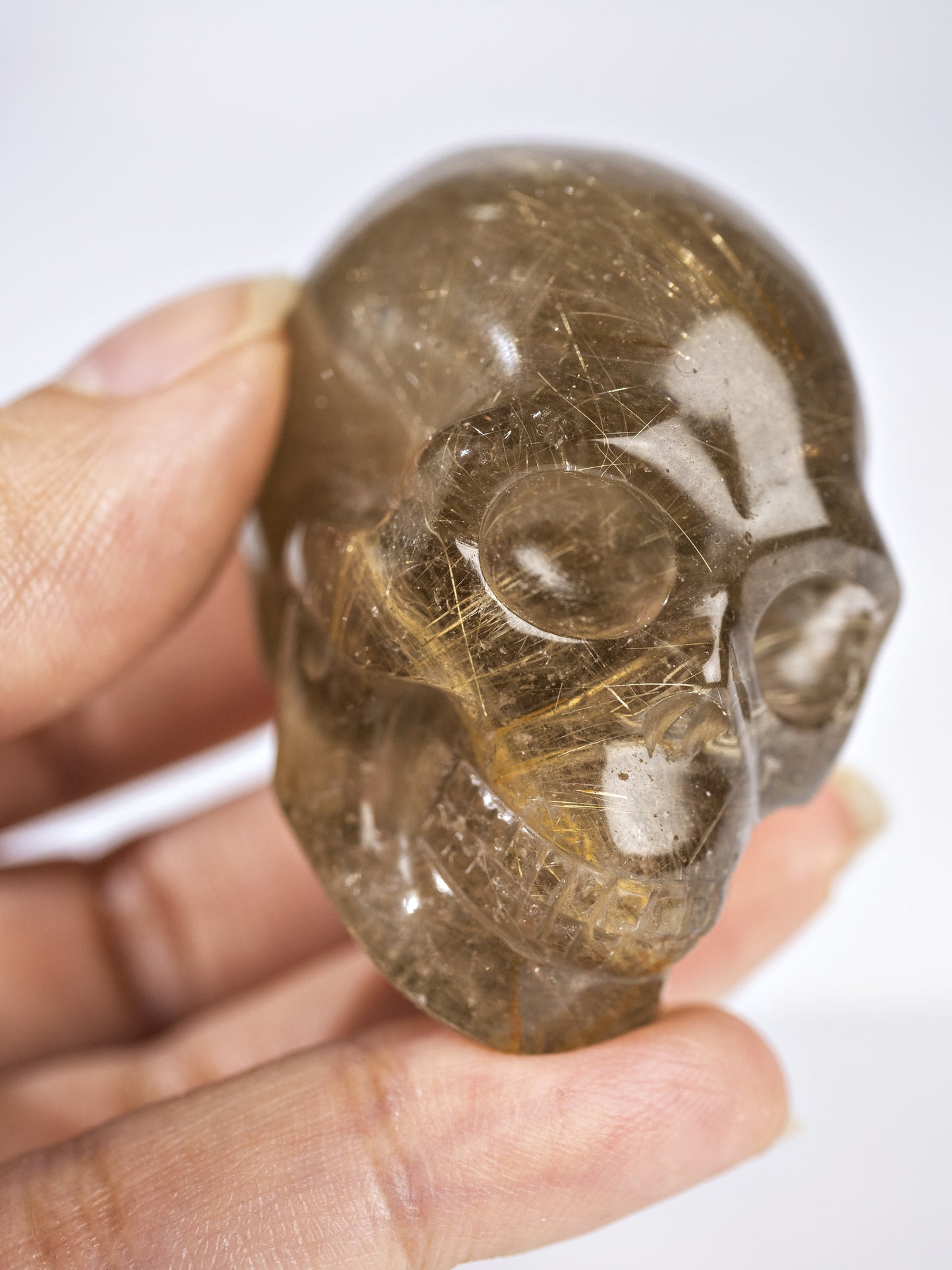 Golden Rutilated Quartz Skull