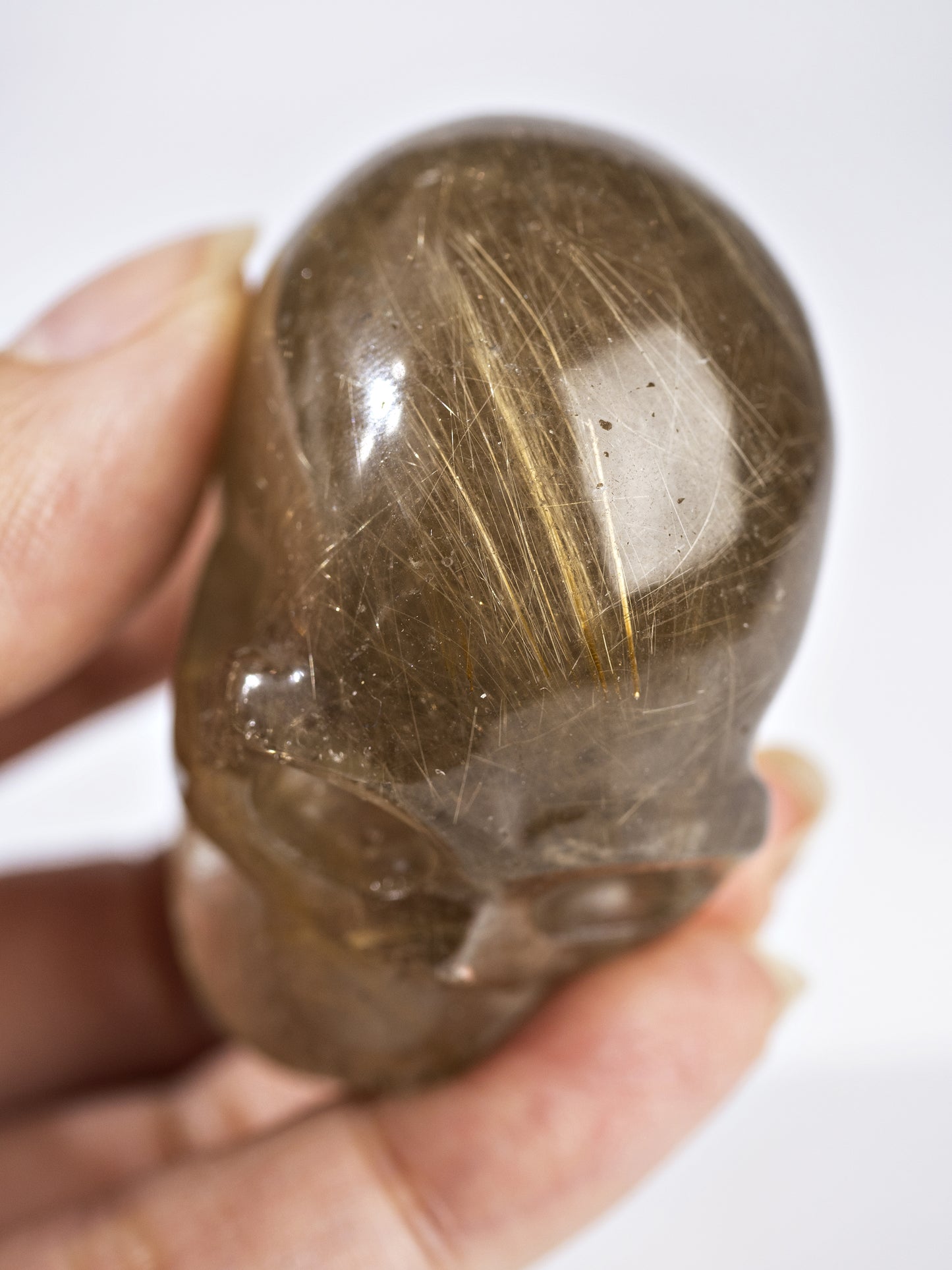 Golden Rutilated Quartz Skull