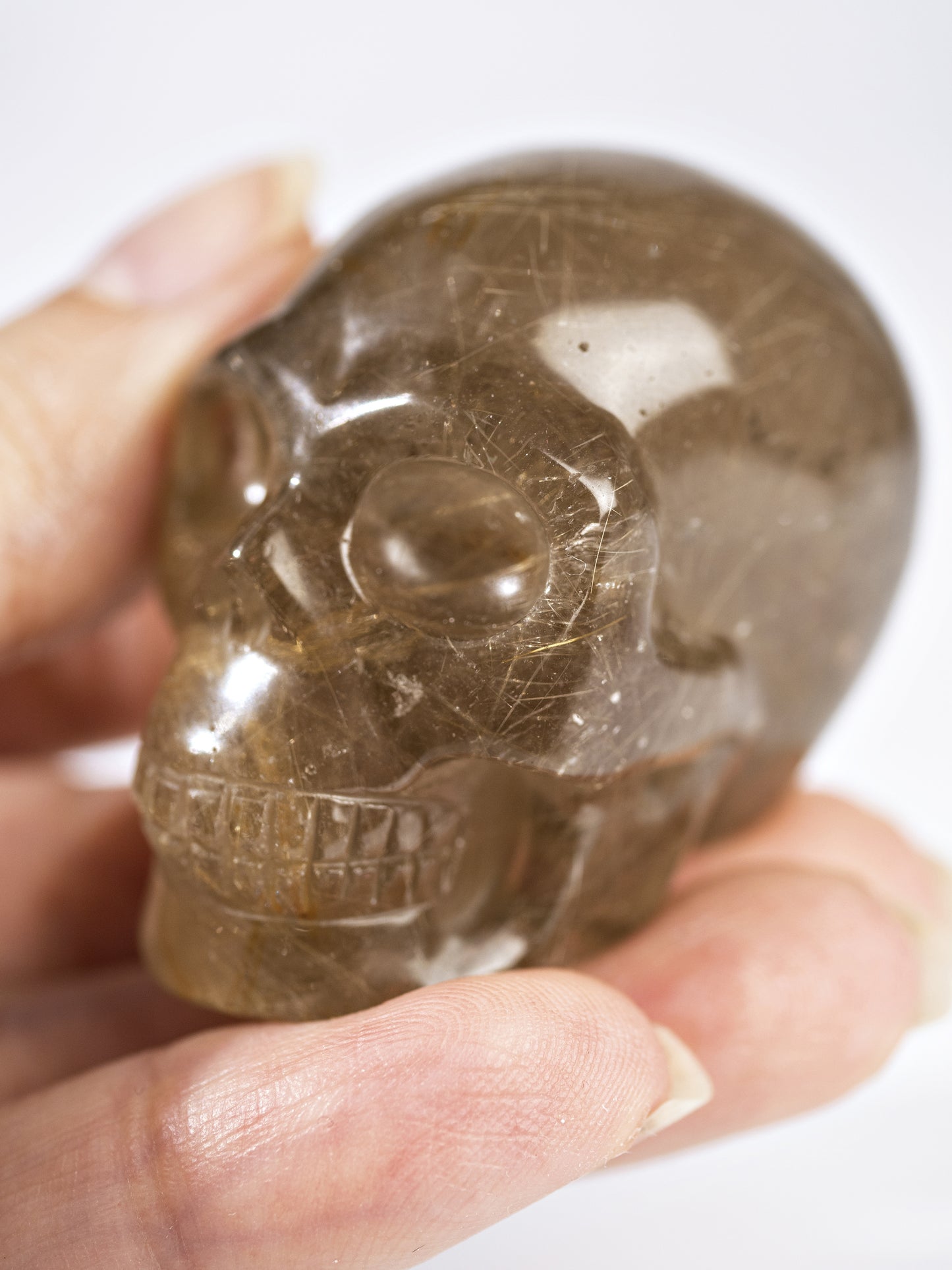 Golden Rutilated Quartz Skull