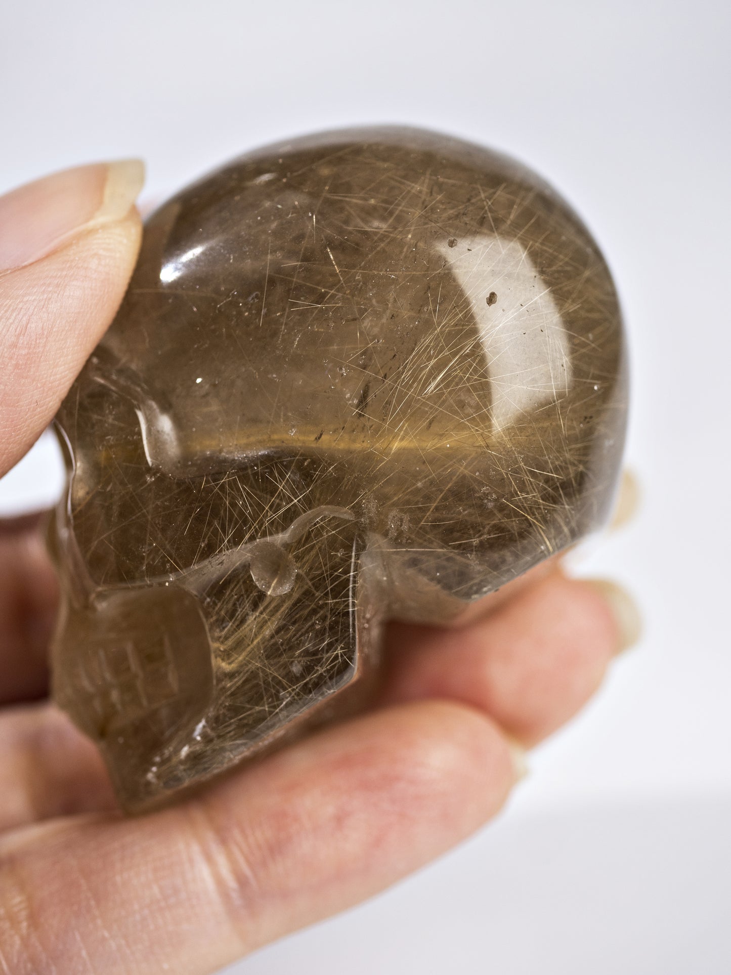 Golden Rutilated Quartz Skull