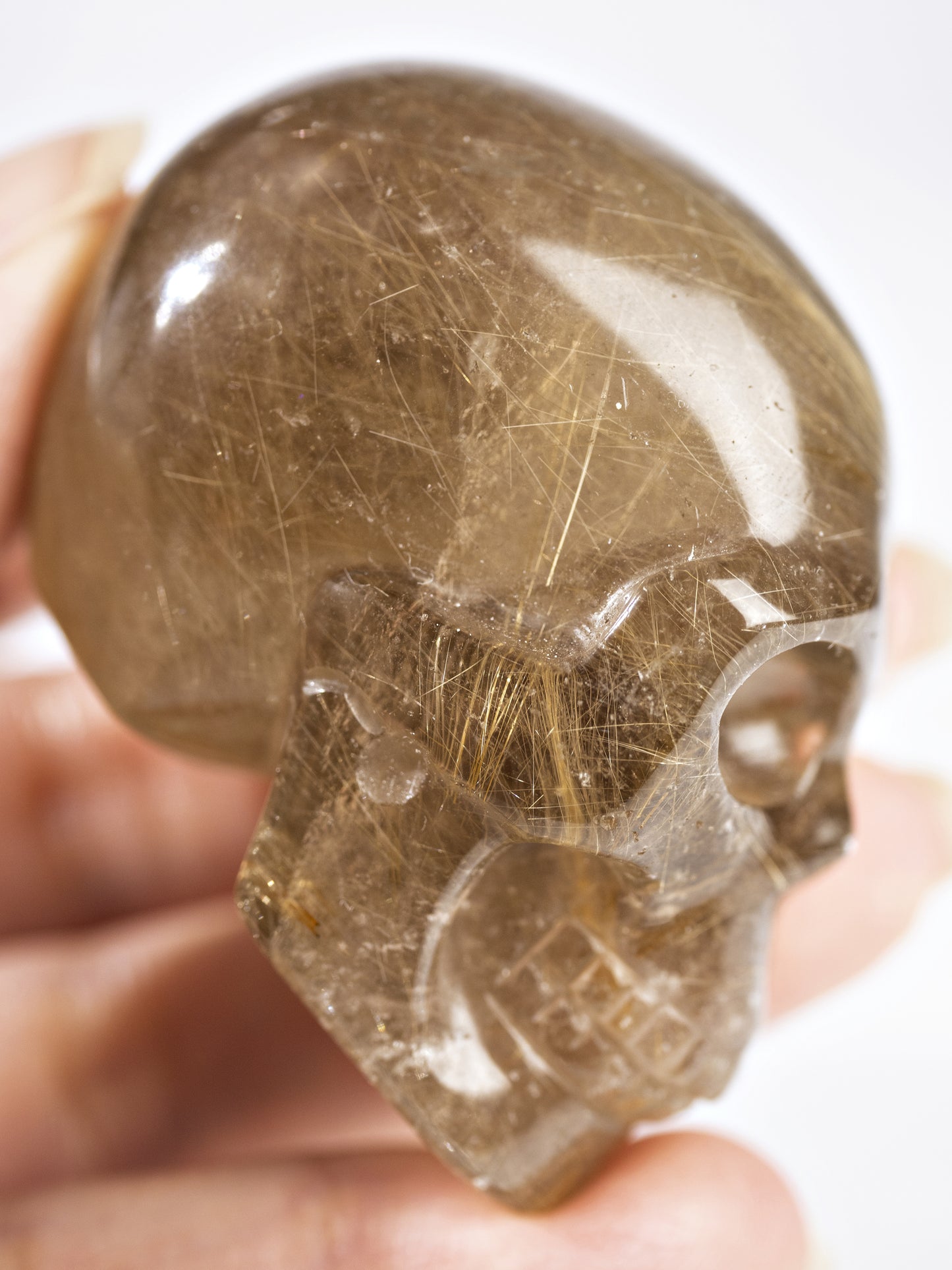 Golden Rutilated Quartz Skull