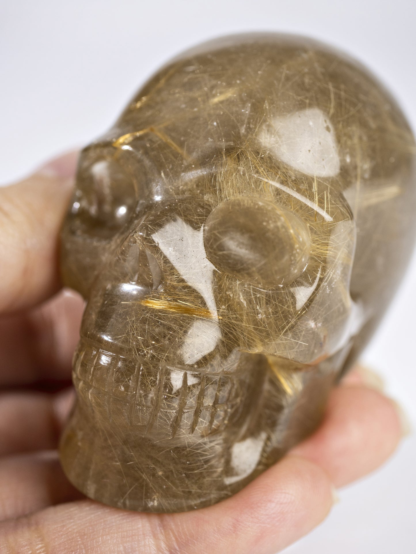 Golden Rutilated Quartz Skull