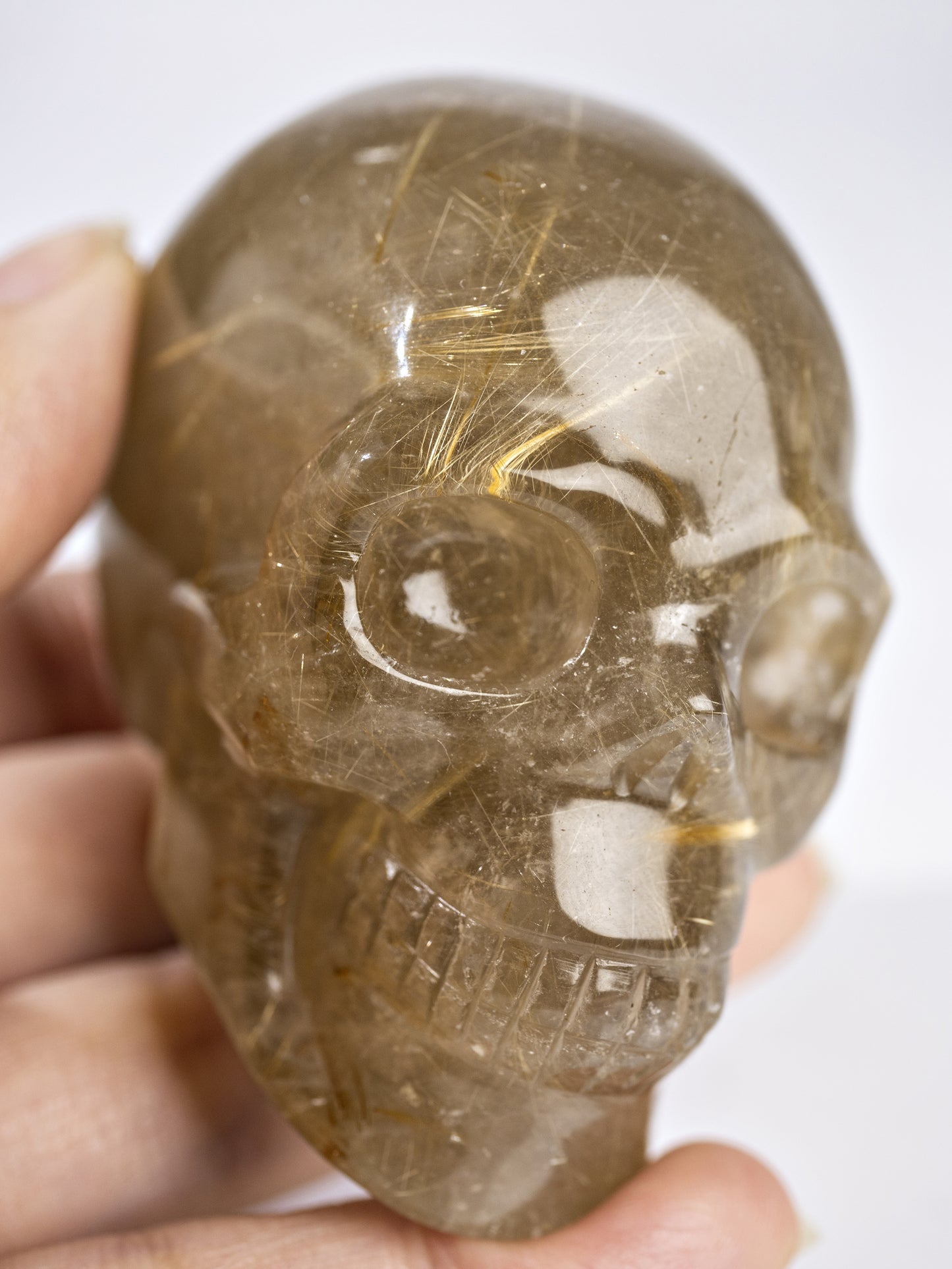 Golden Rutilated Quartz Skull