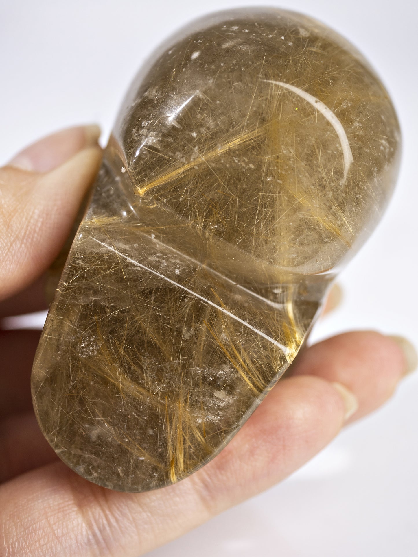 Golden Rutilated Quartz Skull