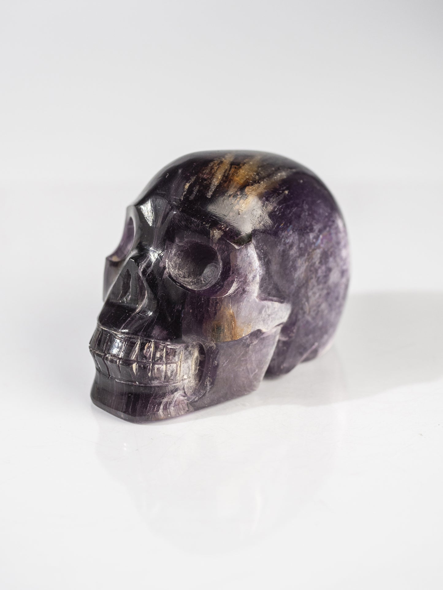 Gem Lepidolite Carved Skull