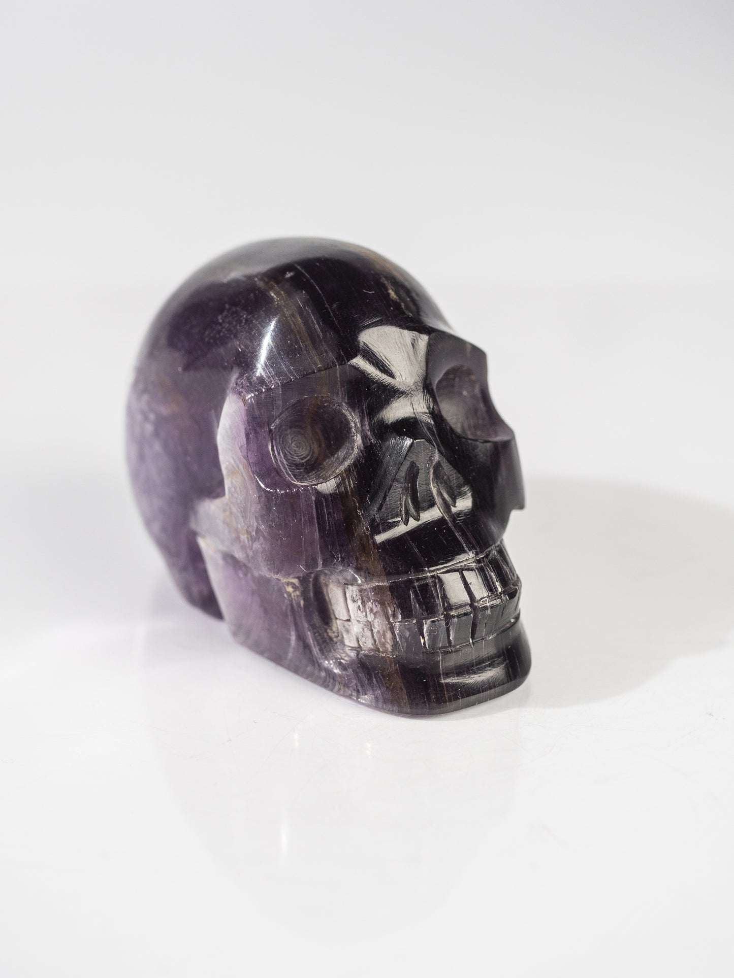 Gem Lepidolite Carved Skull