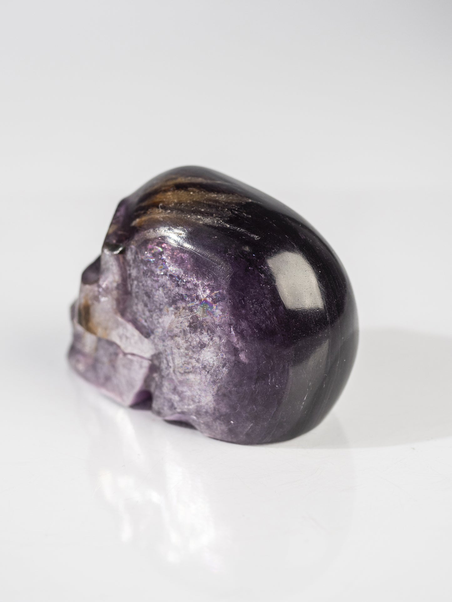 Gem Lepidolite Carved Skull