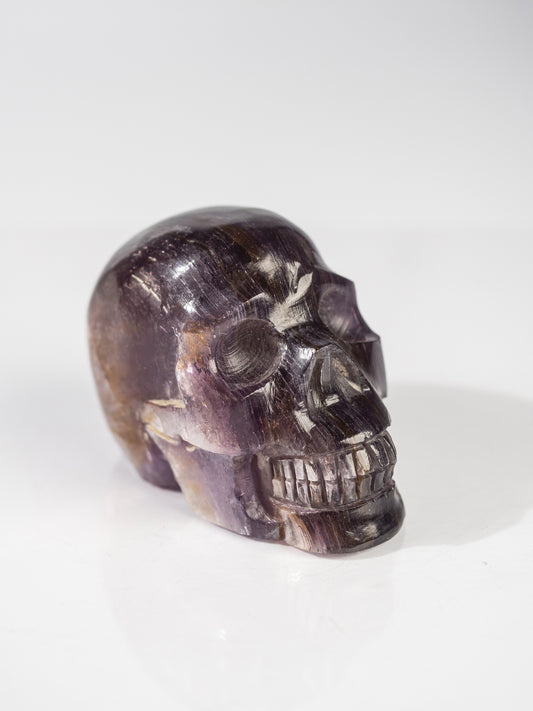 Gem Lepidolite Carved Skull