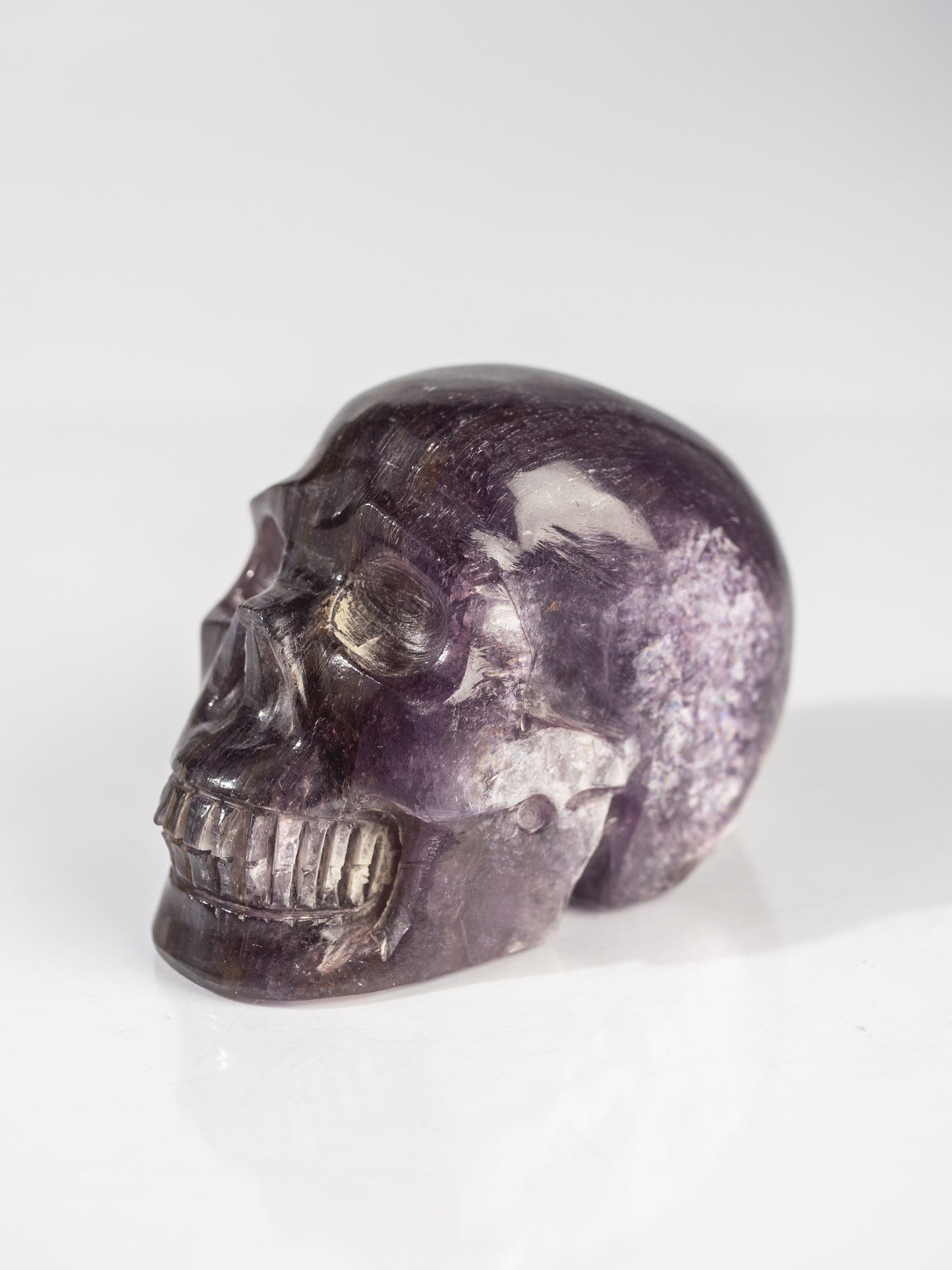 Gem Lepidolite Carved Skull