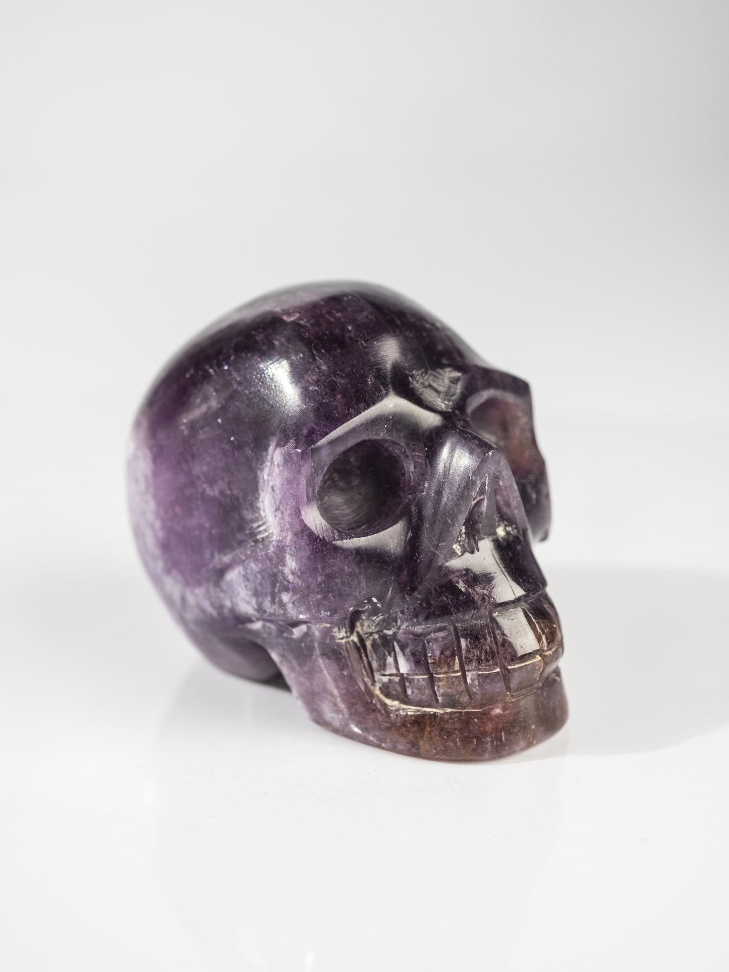 Gem Lepidolite Carved Skull