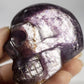 Gem Lepidolite Carved Skull