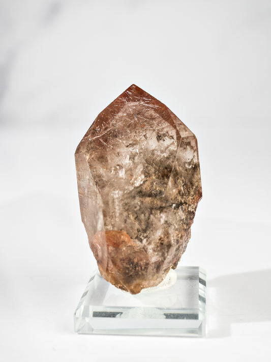 Red Rutile and Inclusion Semi-polished Point