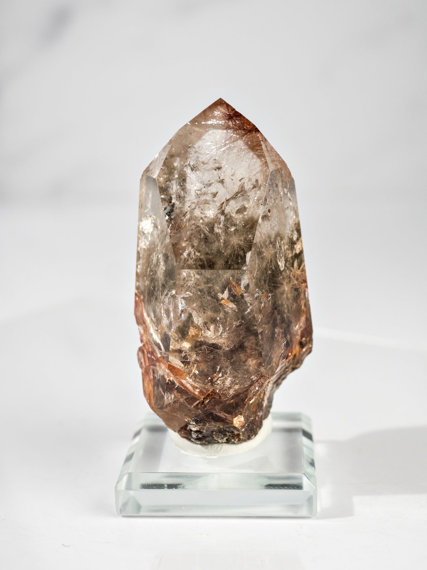 Red Rutile and Inclusion Semi-polished Point