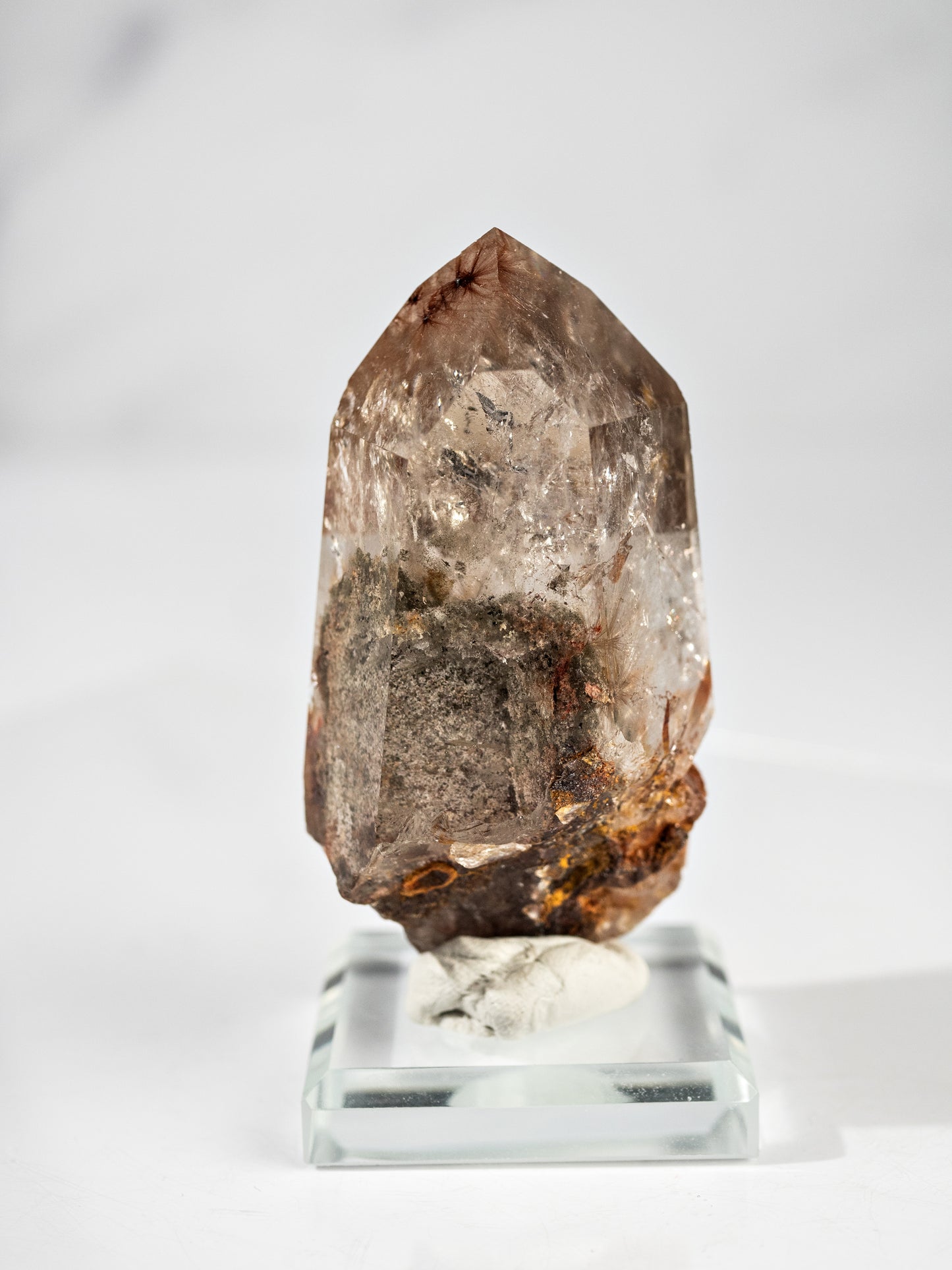 Red Rutile and Inclusion Semi-polished Point