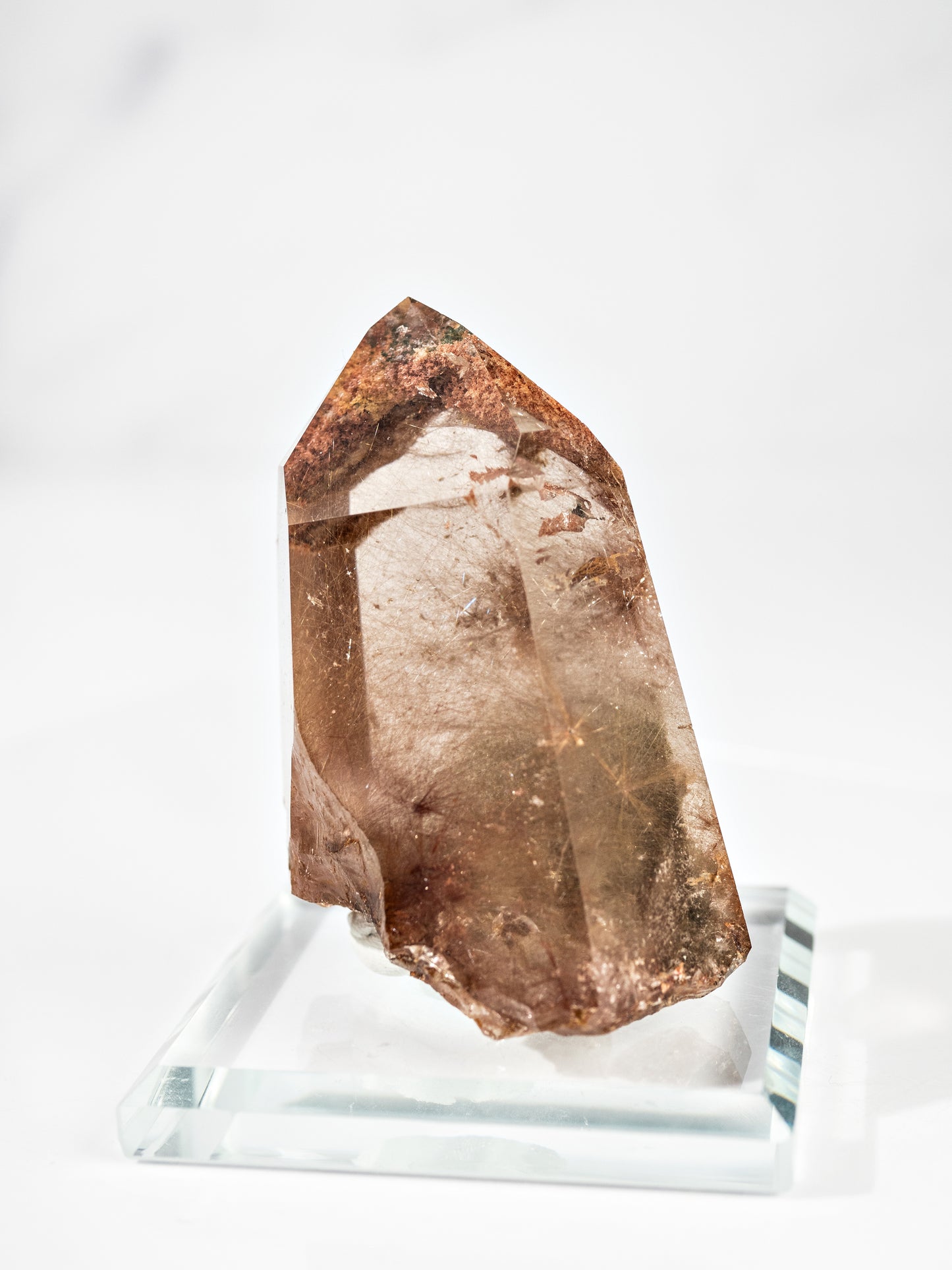 Red Rutile and Inclusion Semi-polished Point