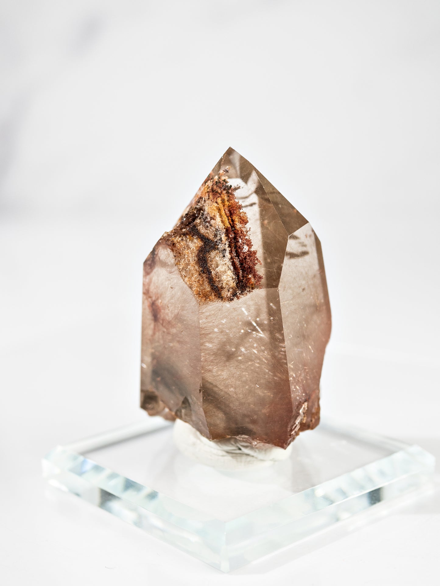 Red Rutile and Inclusion Semi-polished Point