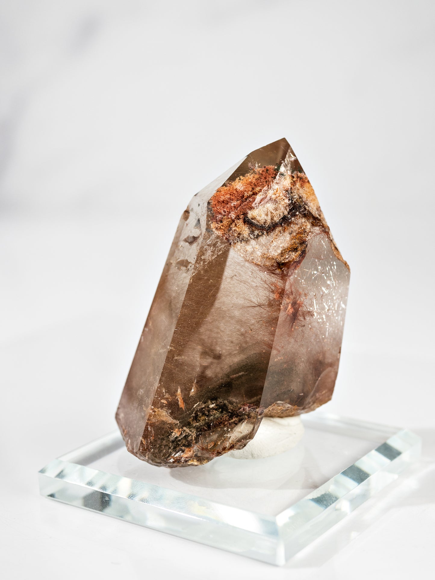 Red Rutile and Inclusion Semi-polished Point