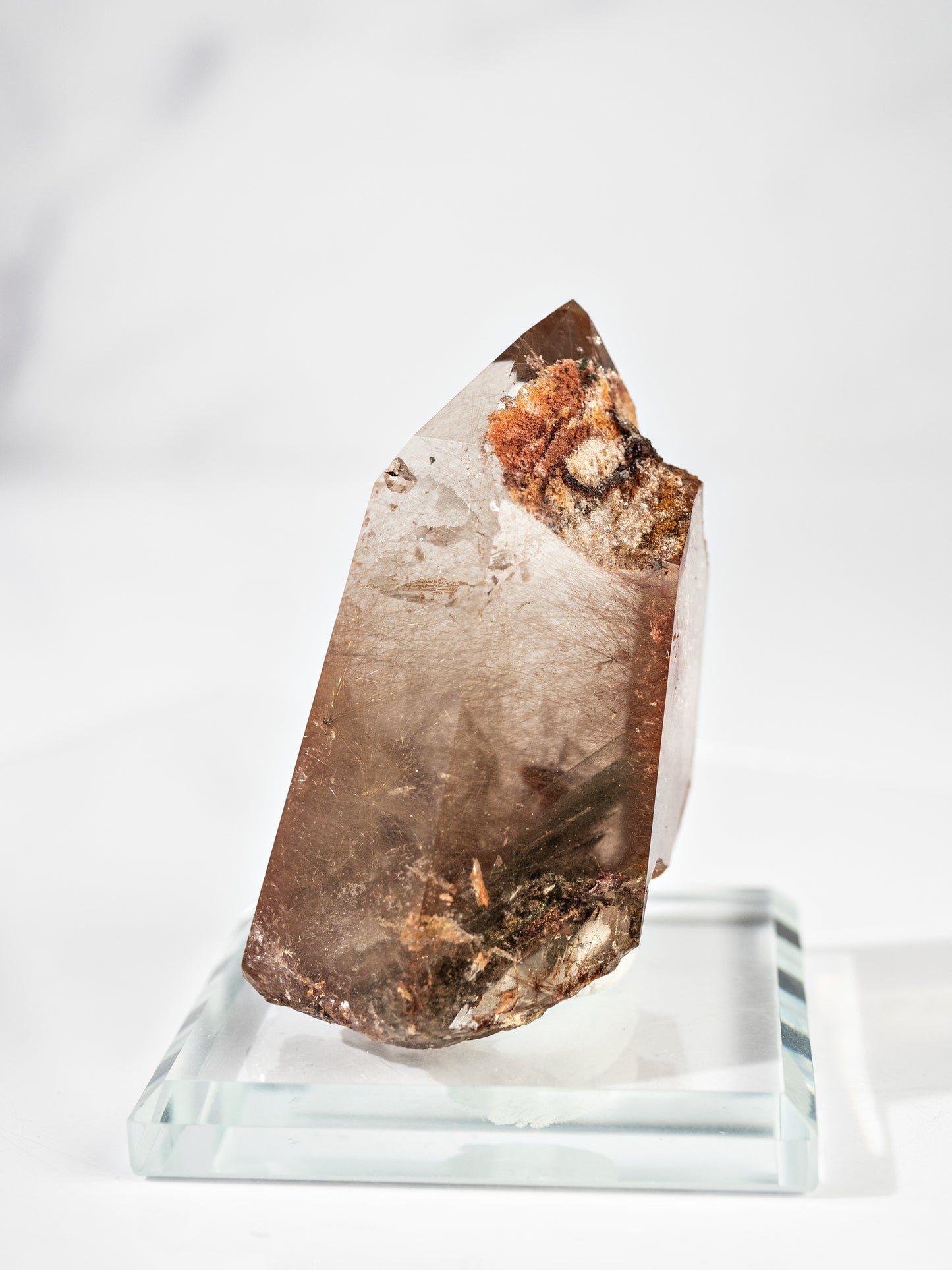 Red Rutile and Inclusion Semi-polished Point