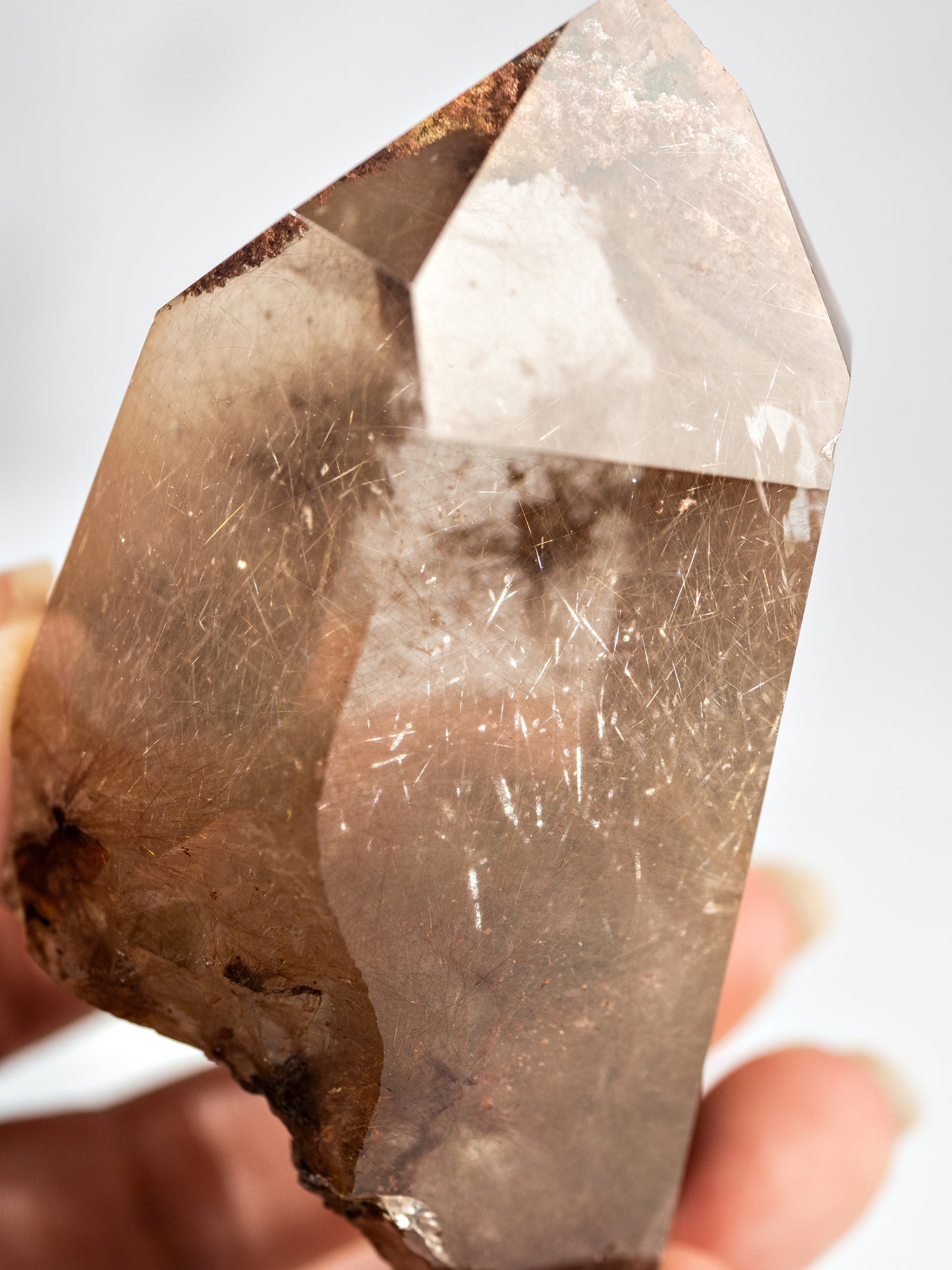 Red Rutile and Inclusion Semi-polished Point