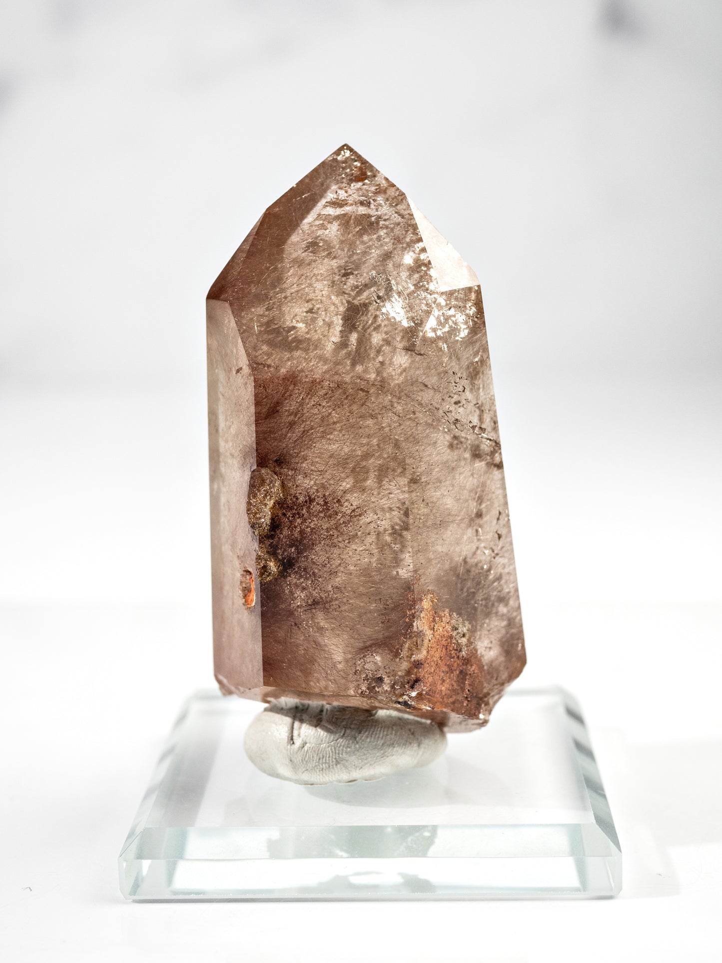 Red Rutile and Inclusion Semi-polished Point