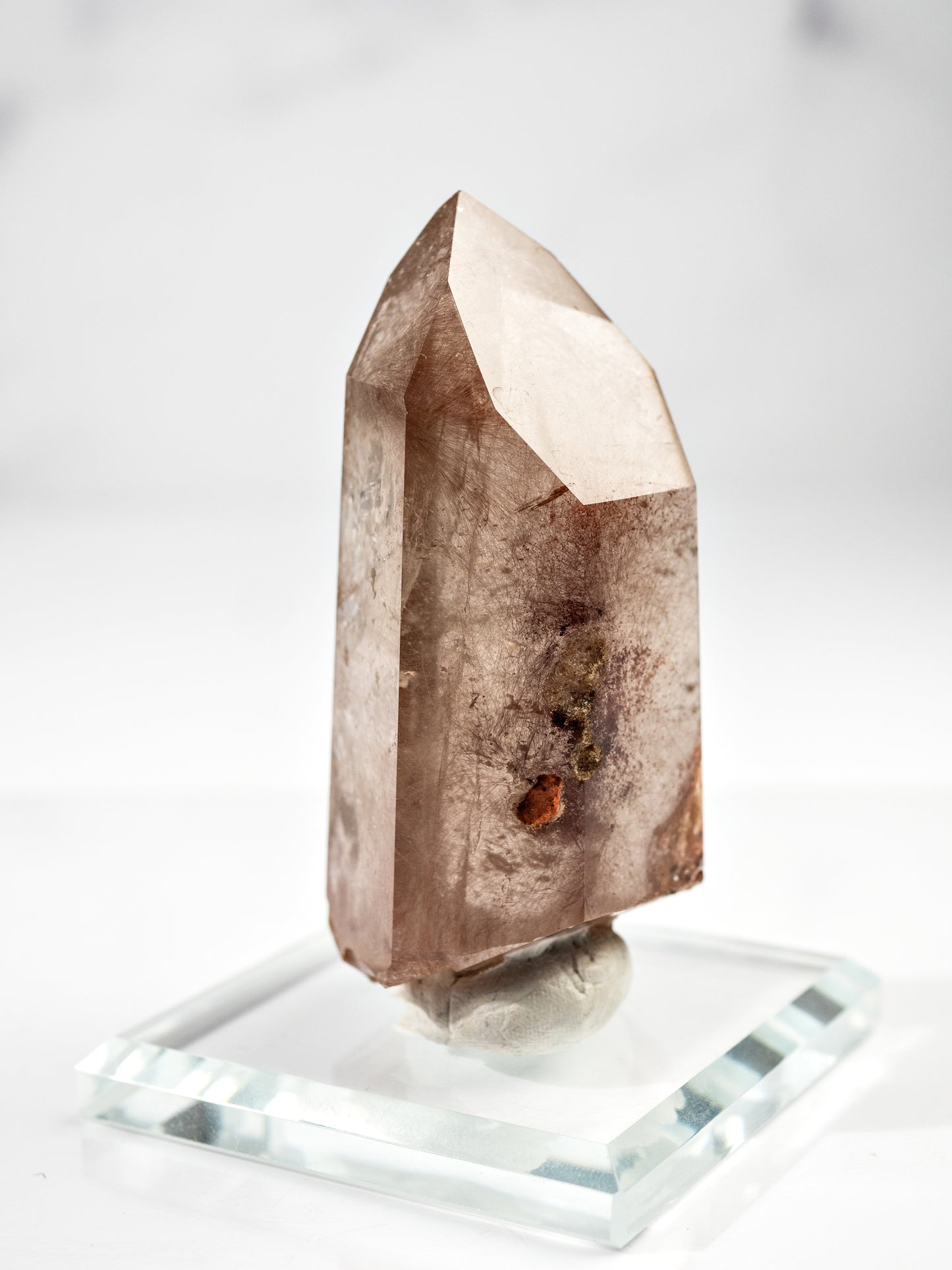 Red Rutile and Inclusion Semi-polished Point