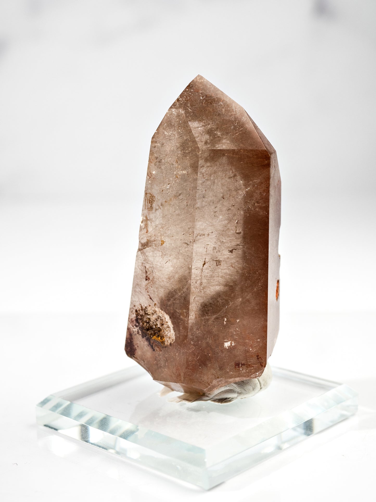 Red Rutile and Inclusion Semi-polished Point