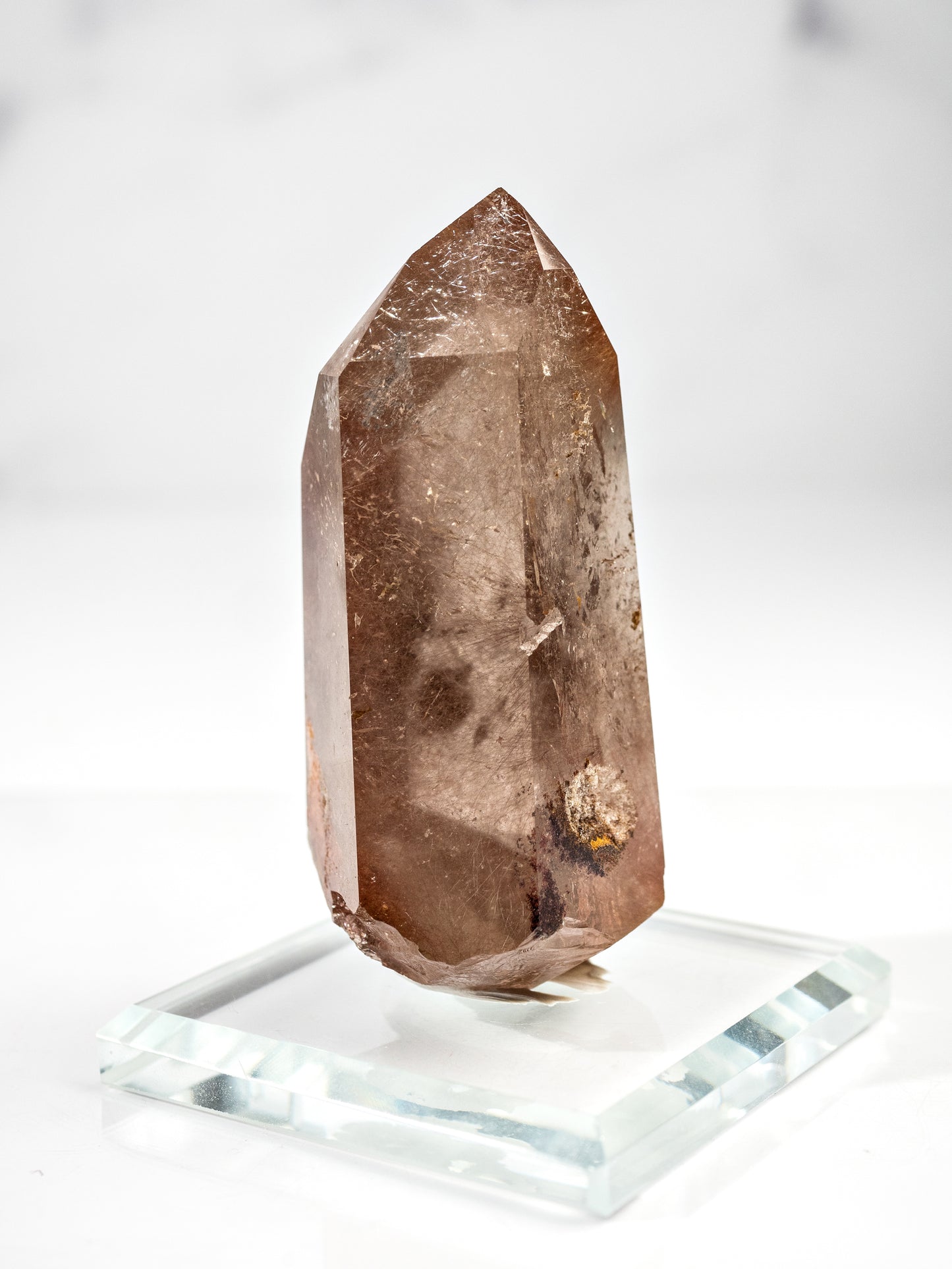 Red Rutile and Inclusion Semi-polished Point