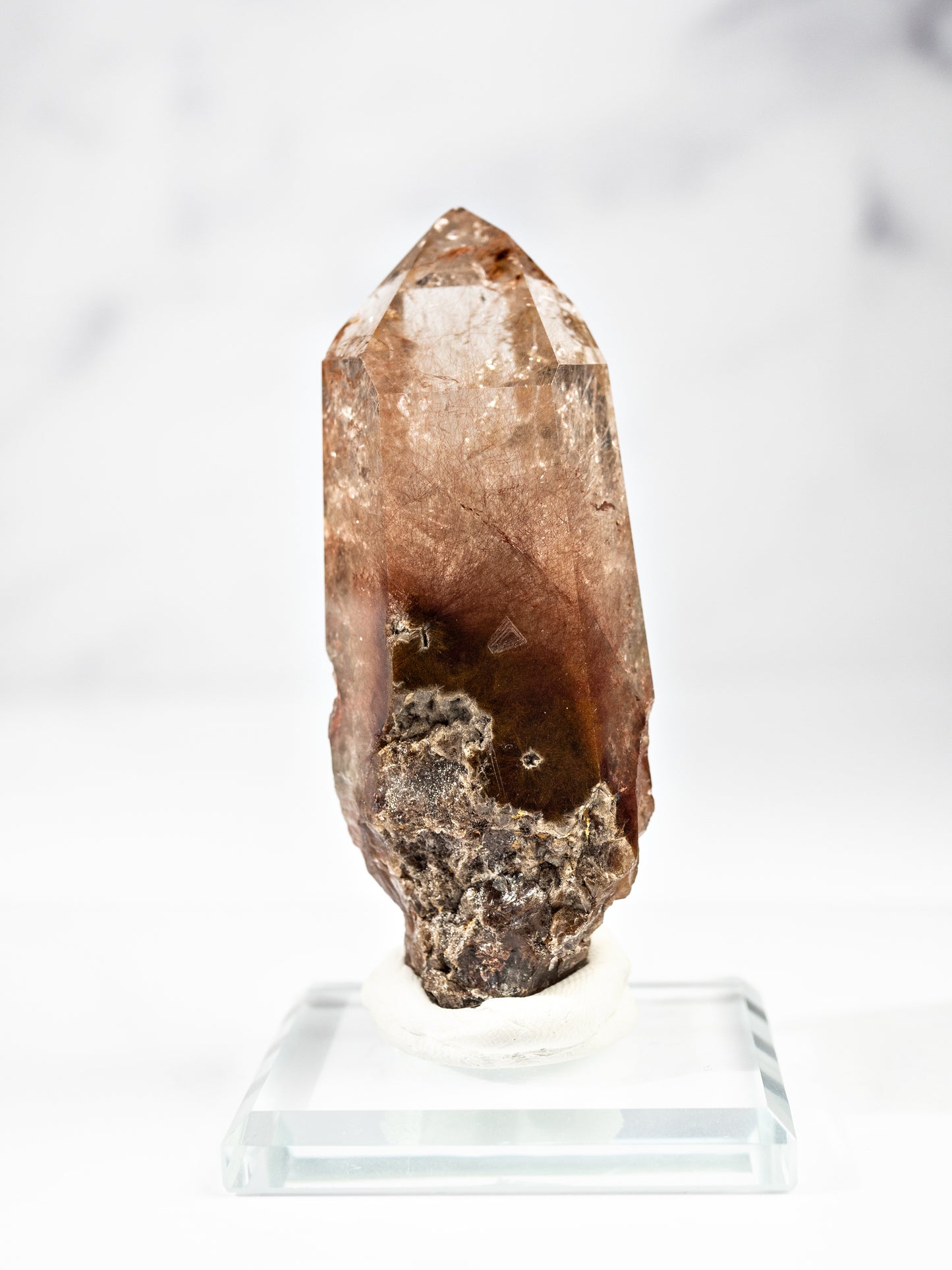 Red Rutile and Inclusion Semi-polished Point