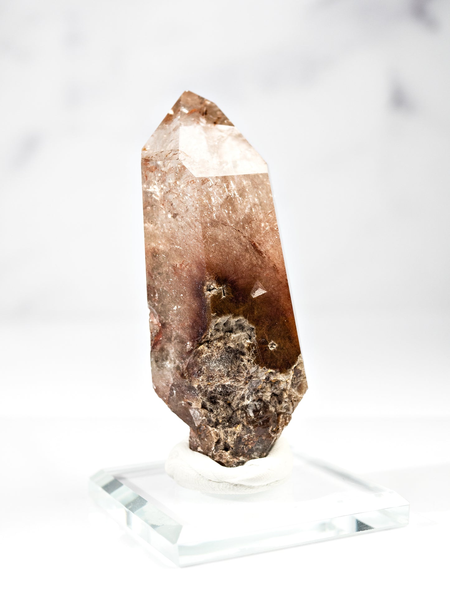 Red Rutile and Inclusion Semi-polished Point