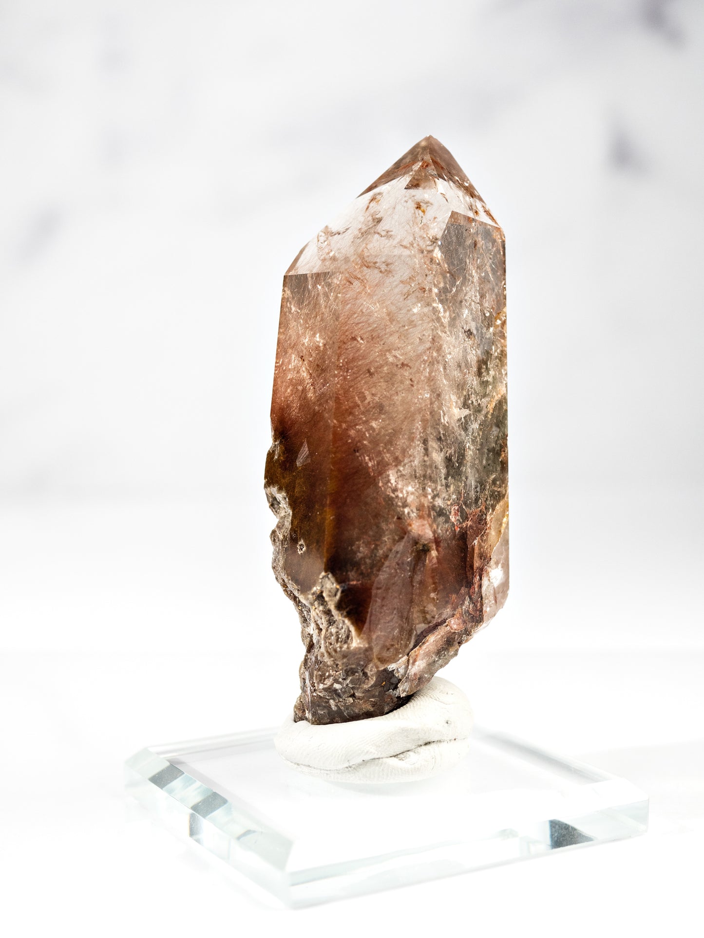 Red Rutile and Inclusion Semi-polished Point