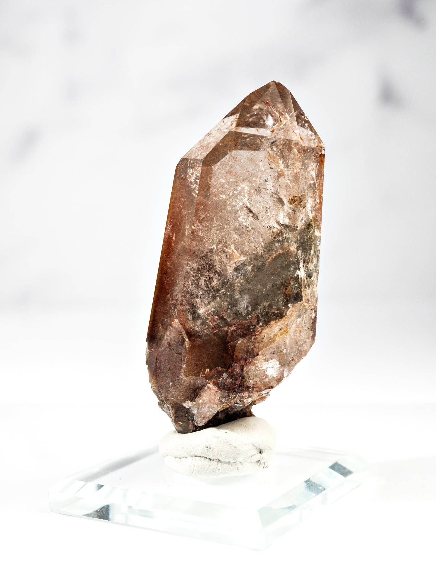 Red Rutile and Inclusion Semi-polished Point