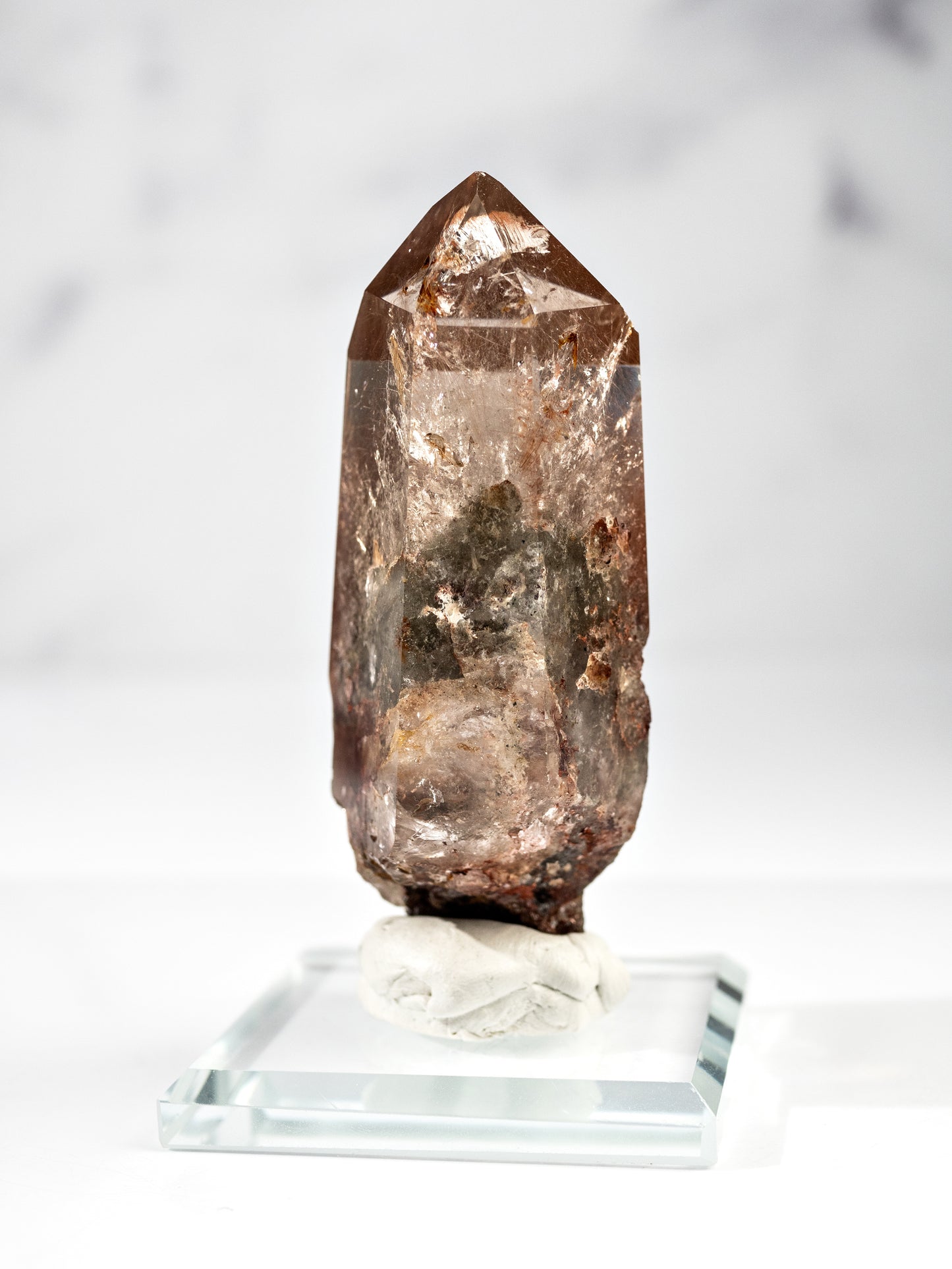 Red Rutile and Inclusion Semi-polished Point