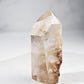 Silvery Gold Rutile in Quartz Polished Tower