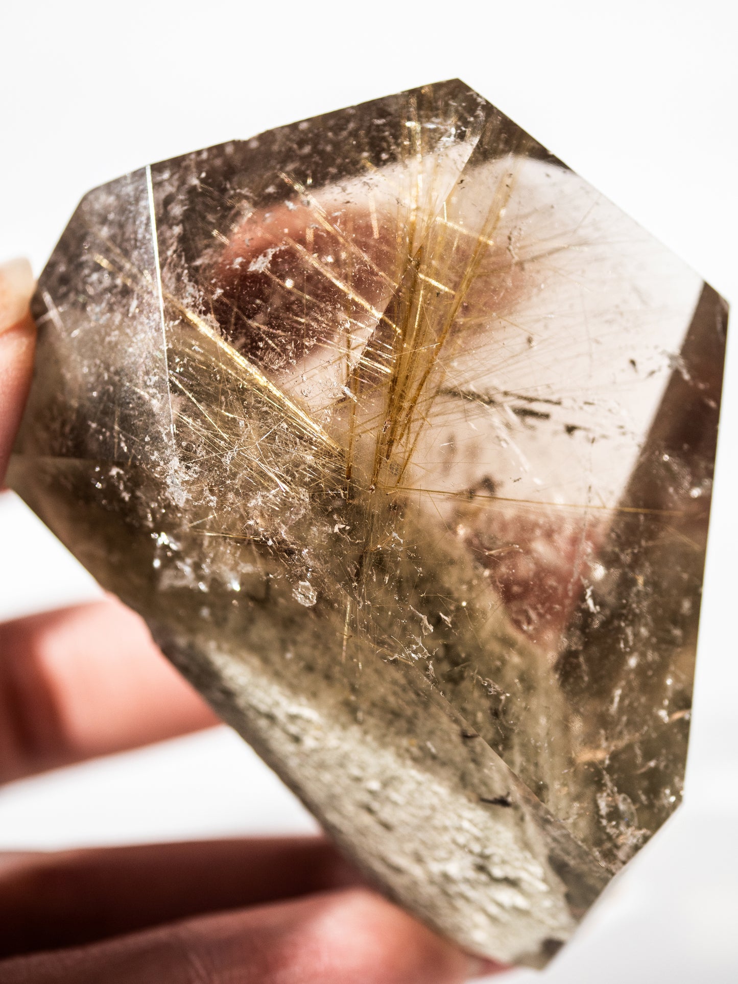 Gold Rutile and Inclusion in Quartz Free Form