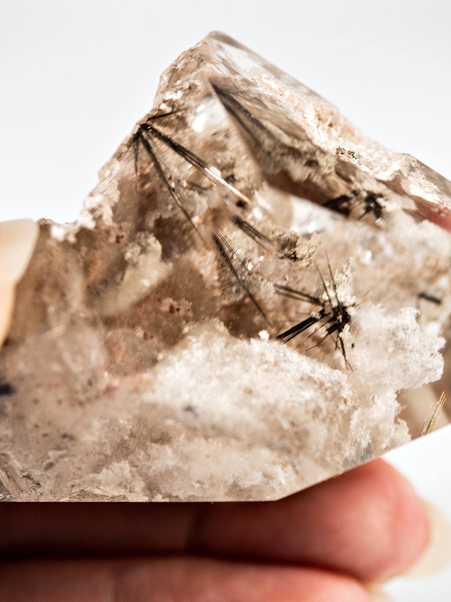 Black Rutile and Inclusion in Quartz Free Form