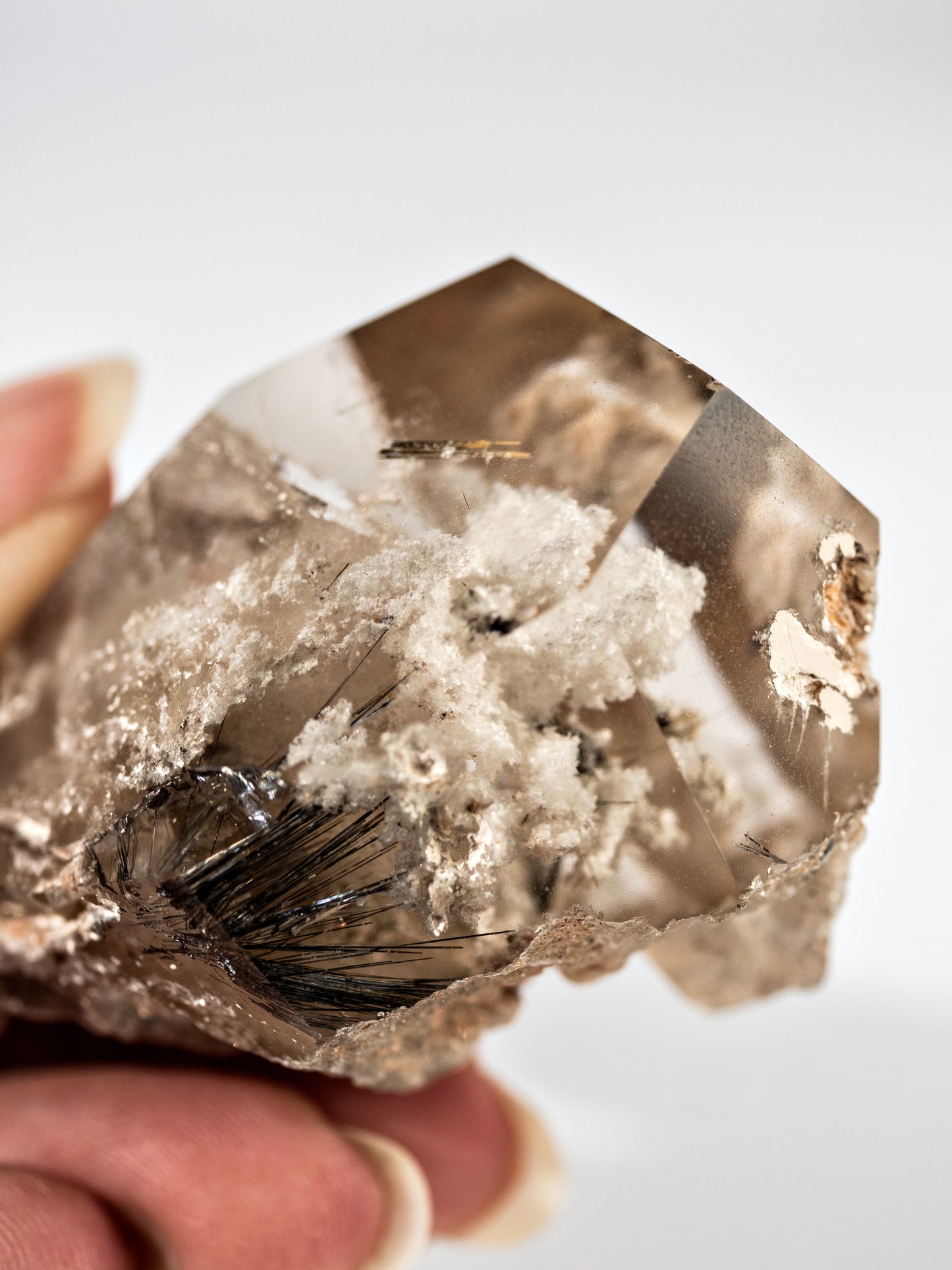 Black Rutile and Inclusion in Quartz Free Form